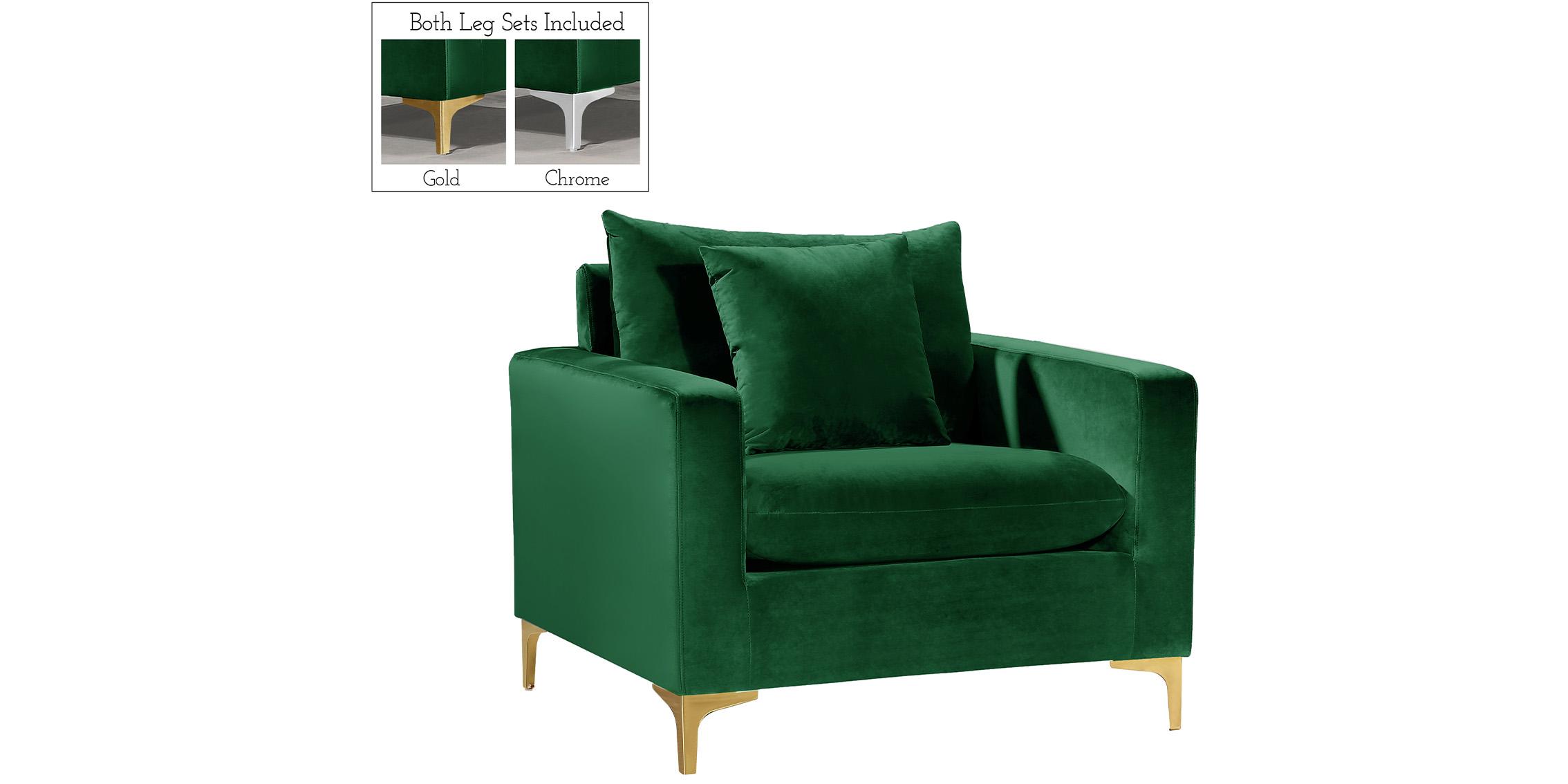 

    
Meridian Furniture Naomi 633Green-C Arm Chair Chrome/Green/Gold 633Green-C
