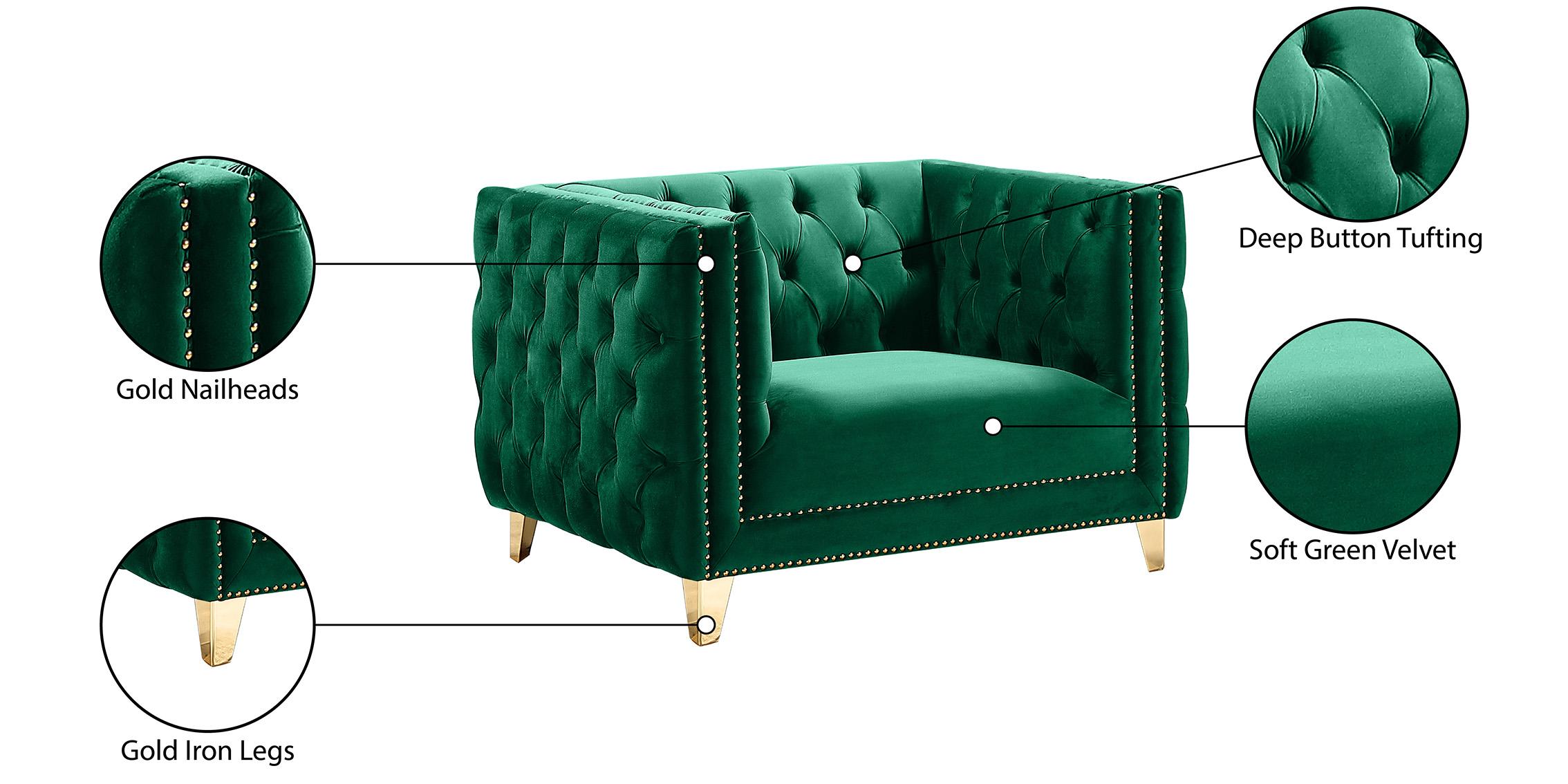 

        
Meridian Furniture MICHELLE 652Green-C Arm Chair Green Velvet 753359804408
