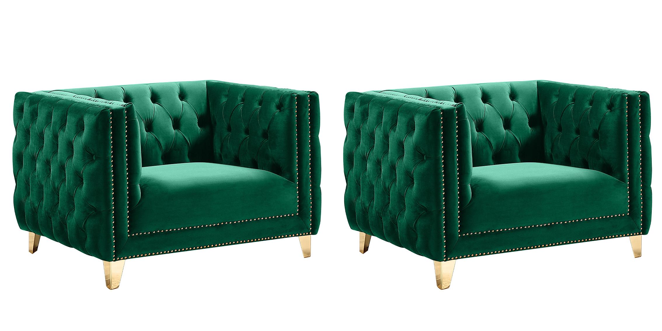 

        
Meridian Furniture MICHELLE 652Green-C-Set-2 Arm Chair Set Green Velvet 753359804408
