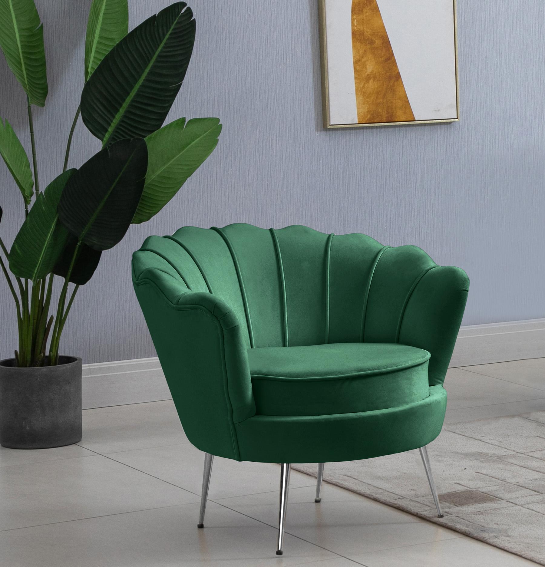 

    
Glam GREEN Velvet Channel Tufted Arm Chair GARDENIA 684Green-C Meridian Modern
