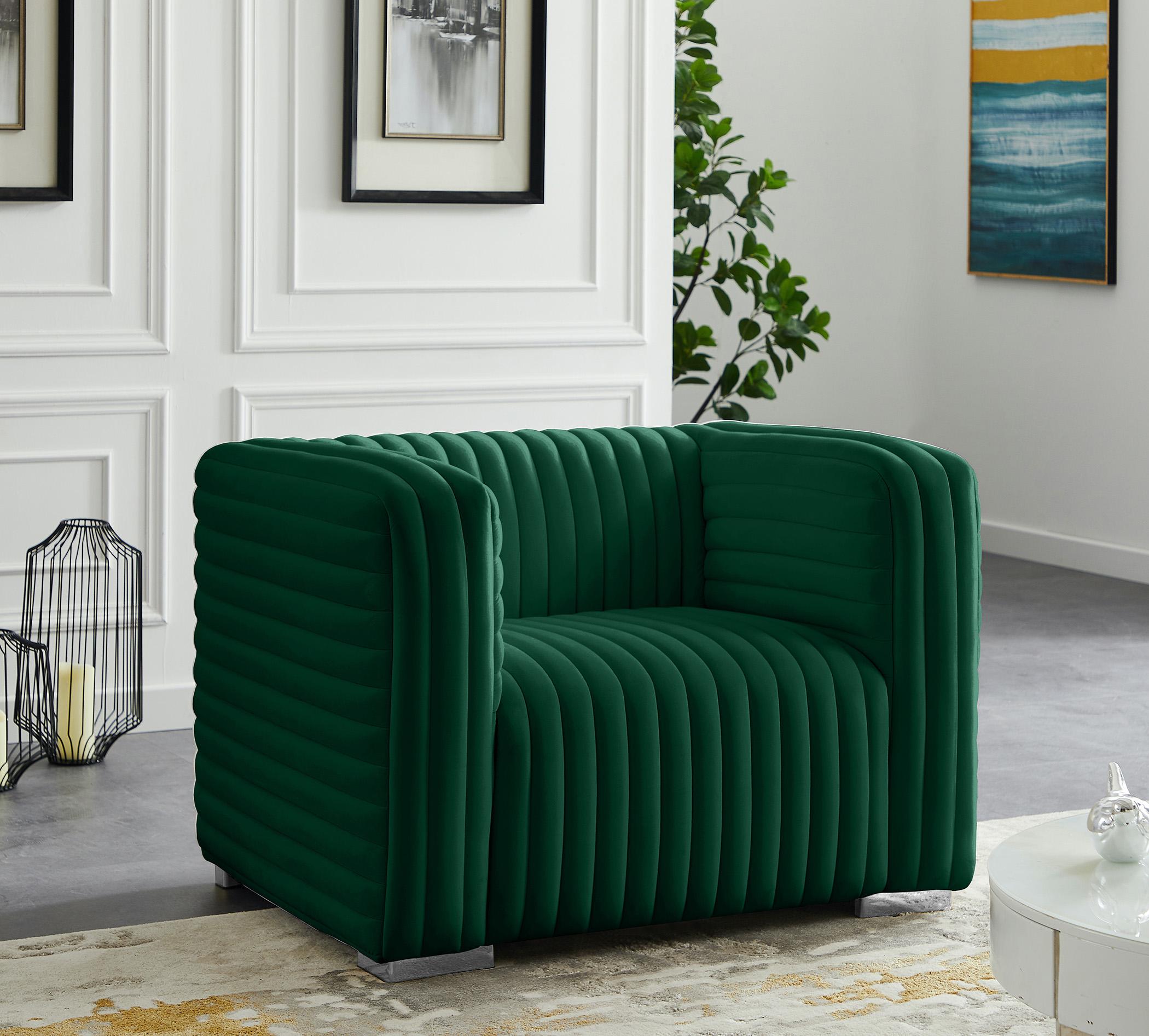 

    
Glam GREEN Velvet Channel Tufted Chair Ravish 640Green-C Meridian Contemporary
