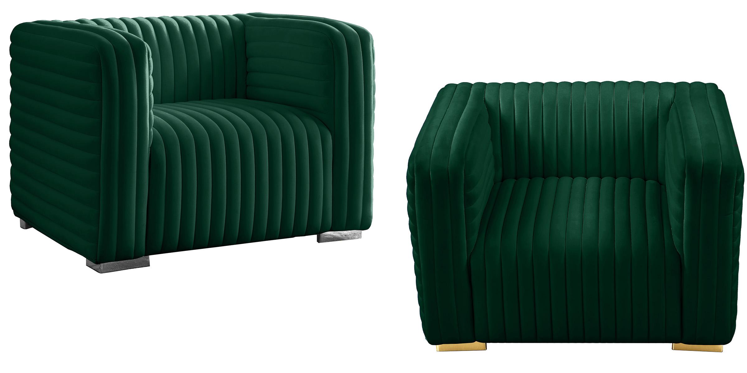 

    
Glam GREEN Velvet Channel Tufted Chair Set 2Pc Ravish 640Green-C Meridian Modern
