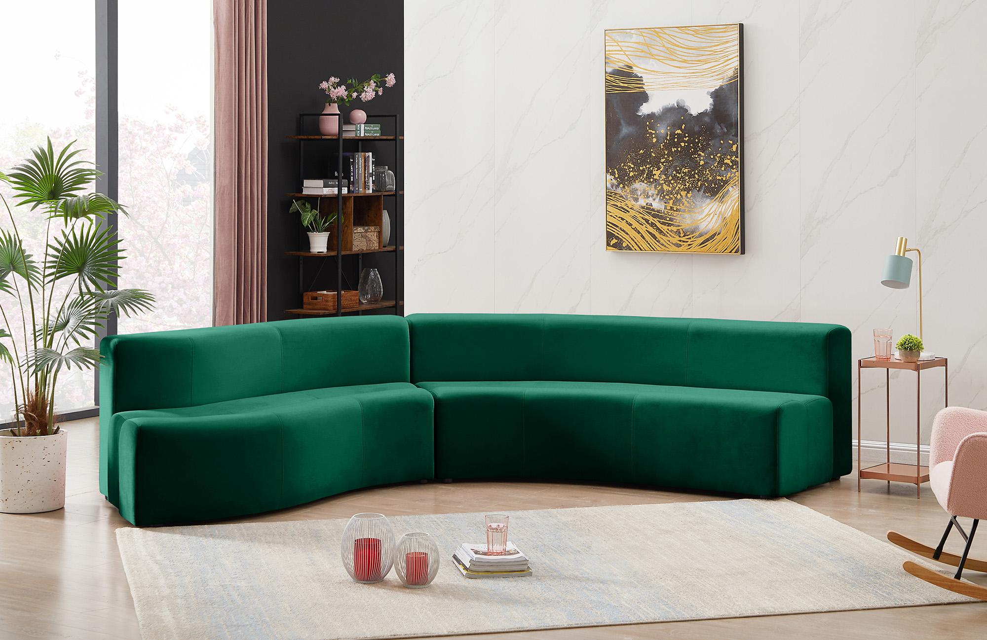 

    
624Green-Sectional Glam GREEN Velvet Channel Tufted Sectional Curl 624Green Meridian Contemporary

