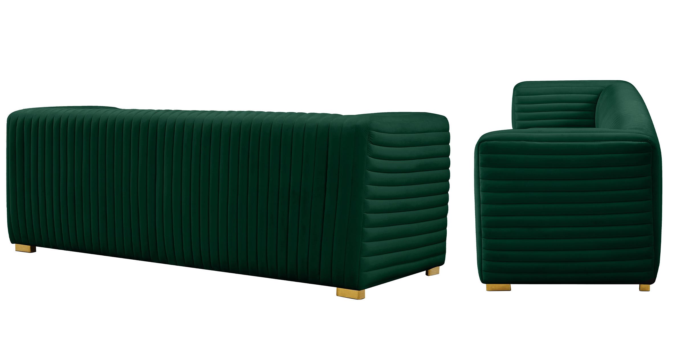 

    
 Shop  Glam GREEN Velvet Channel Tufted Sofa Set 3Pcs Ravish 640Green Meridian Modern
