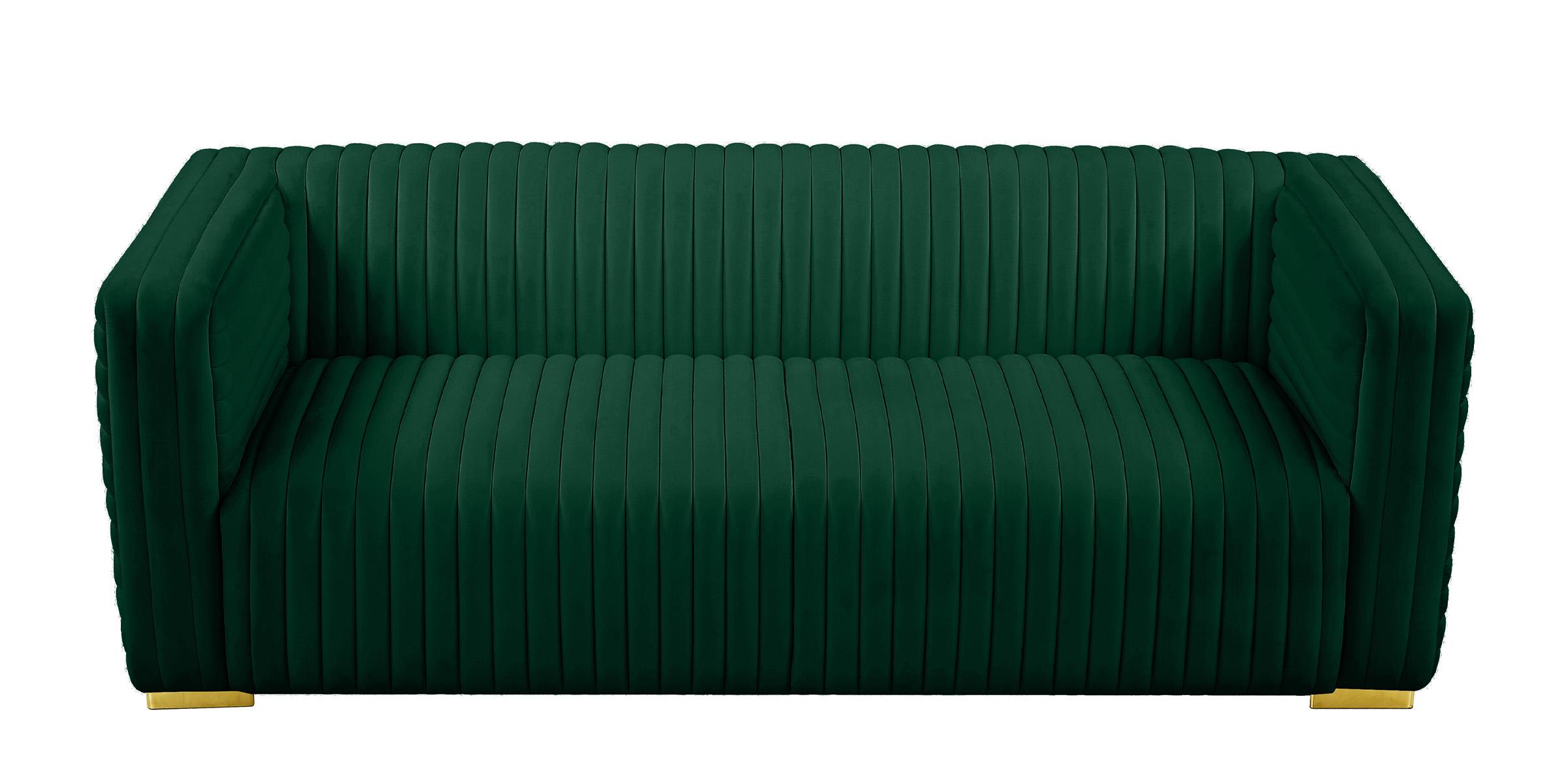 

        
094308256153Glam GREEN Velvet Channel Tufted Sofa Set 3Pcs Ravish 640Green Meridian Modern
