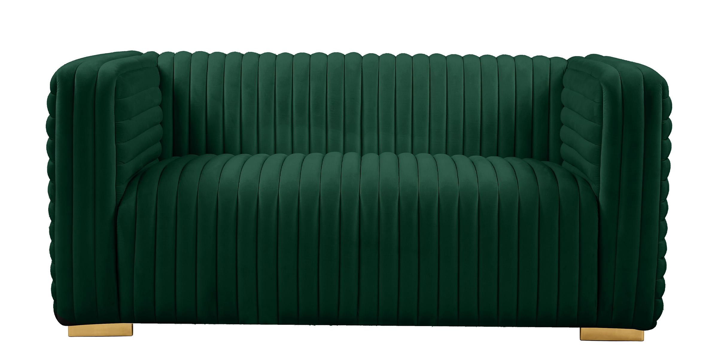 

    
640Green-S-Set-3 Glam GREEN Velvet Channel Tufted Sofa Set 3Pcs Ravish 640Green Meridian Modern
