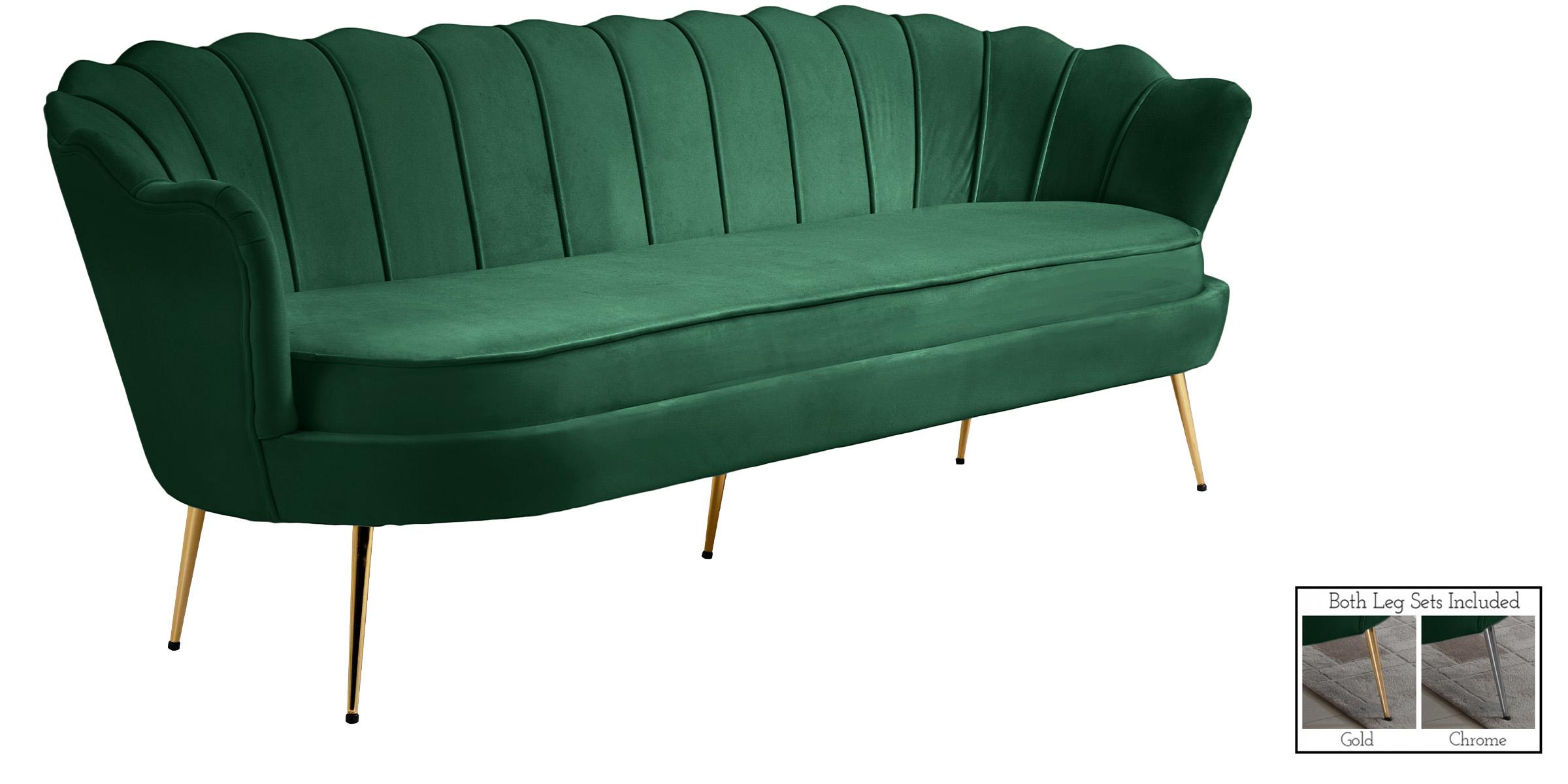 Contemporary, Modern Sofa GARDENIA 684Green 684Green-S in Green Velvet