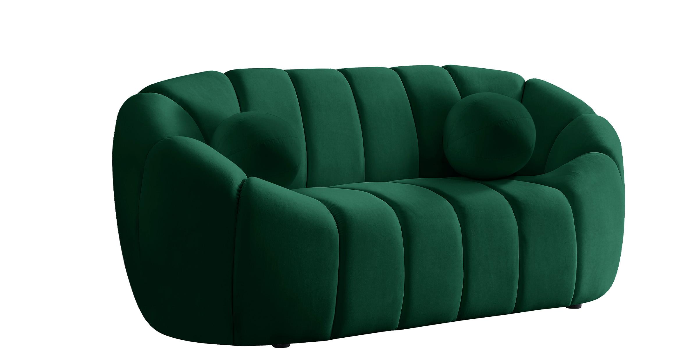 

        
094308255736Glam GREEN Velvet Channel Tufted Sofa Set 2Pcs ELIJAH 613Green Meridian Modern
