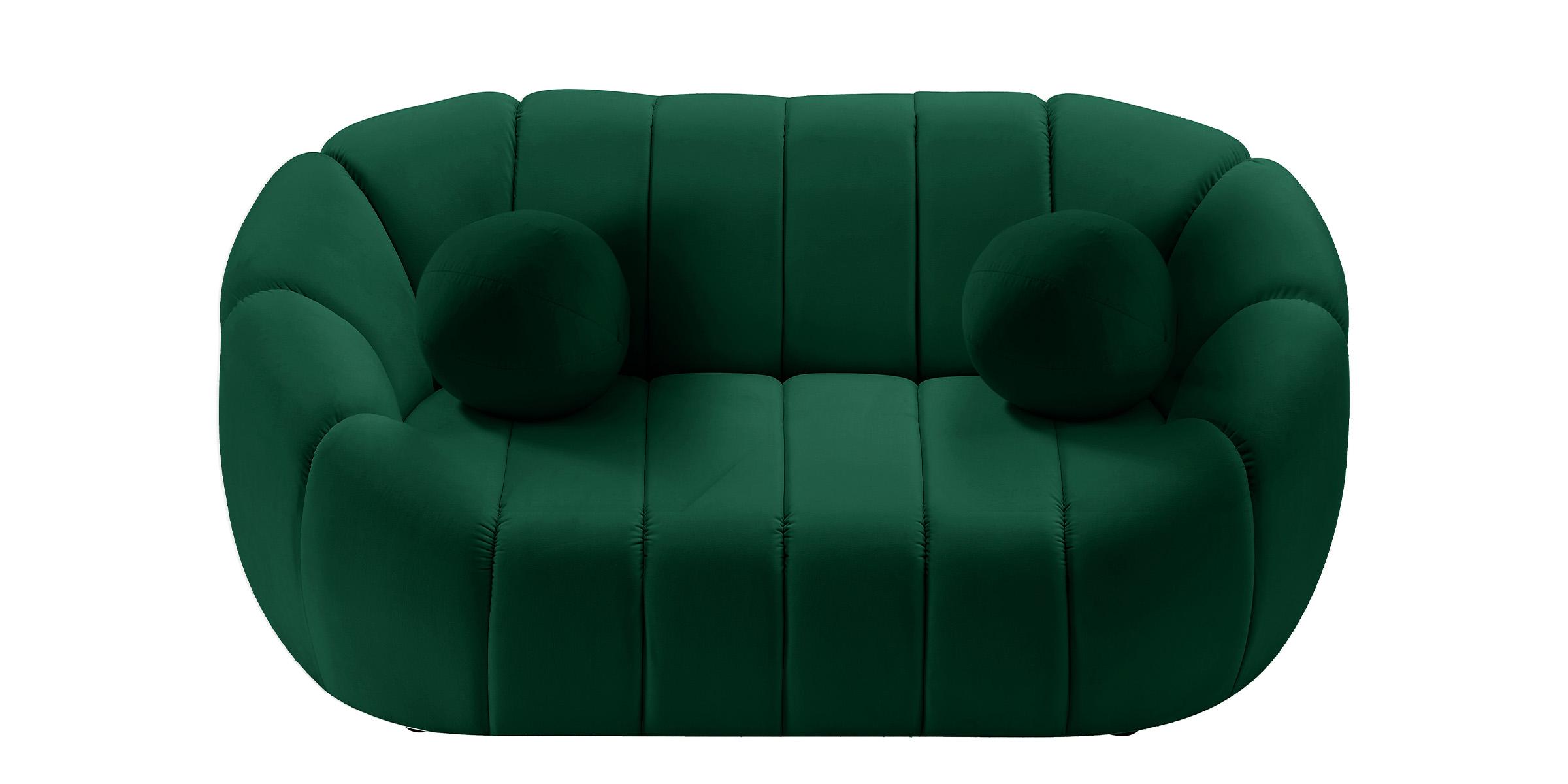 

    
 Shop  Glam GREEN Velvet Channel Tufted Sofa Set 2Pcs ELIJAH 613Green Meridian Modern

