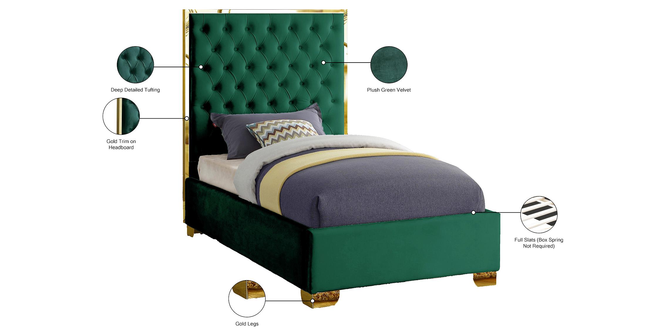 

        
Meridian Furniture LanaGreen-T Platform Bed Green Velvet 704831404012
