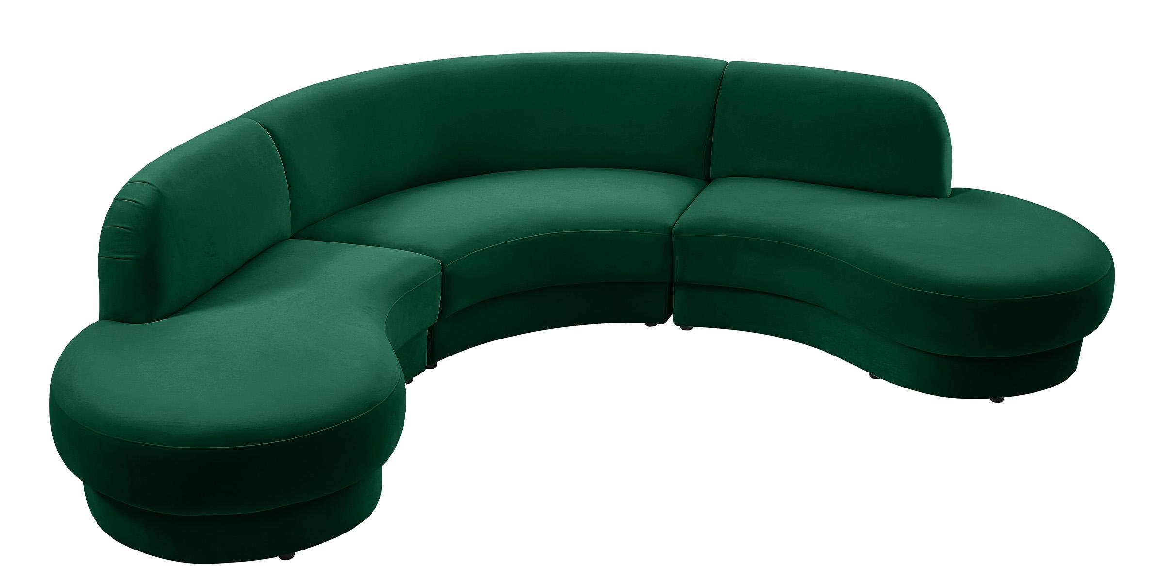 Contemporary, Modern Sectional Sofa Rosa 628Green-Sectional 628Green-Sectional in Green Velvet