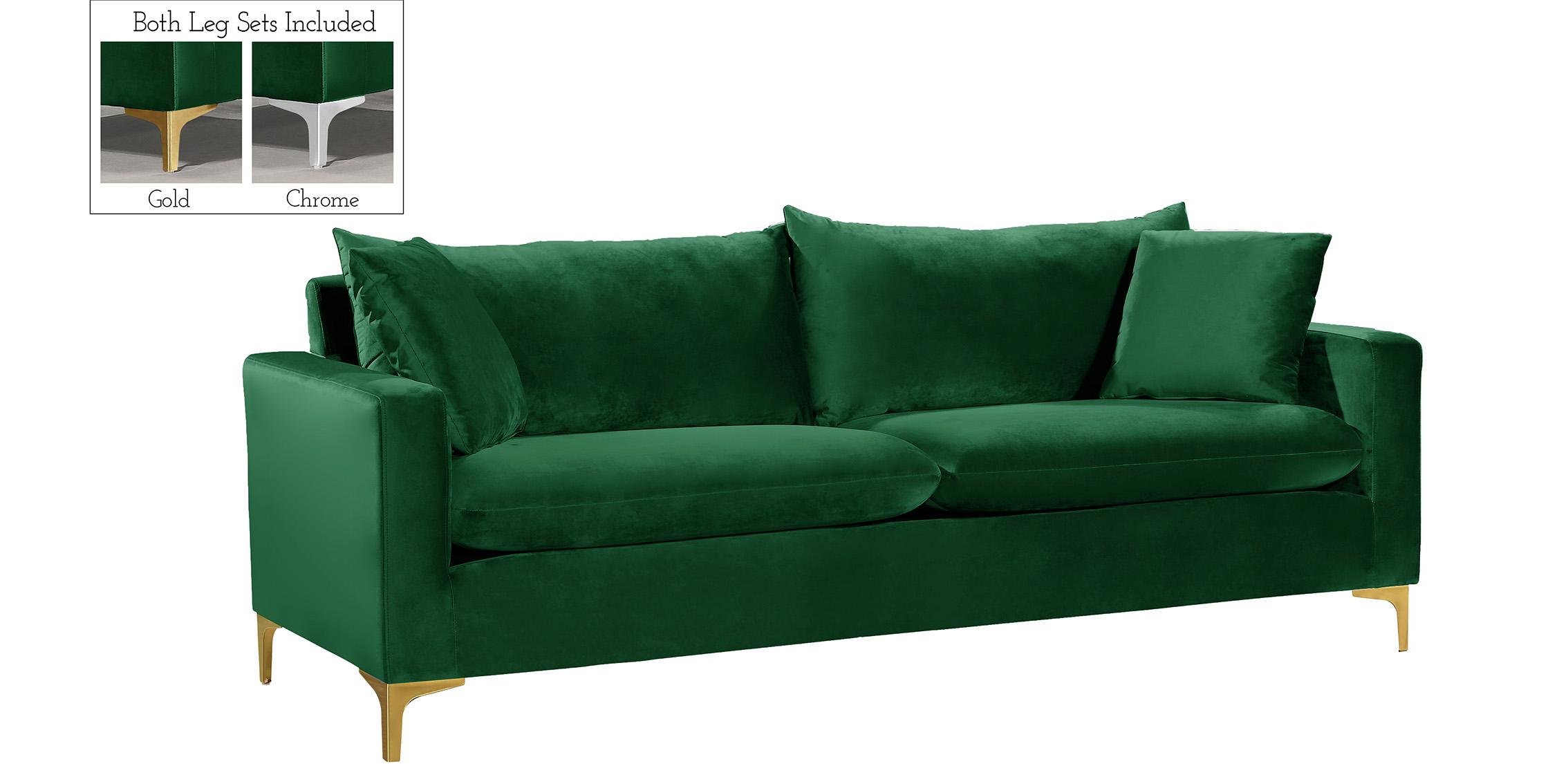 

    
 Order  Glam Green Velvet Sofa Set 3Pcs 633Green-S Naomi Meridian Modern Contemporary
