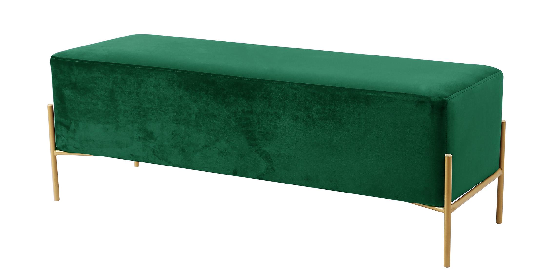 

    
Glam Green Velvet & Stainless Steel Bench ISLA 143Green Meridian Contemporary
