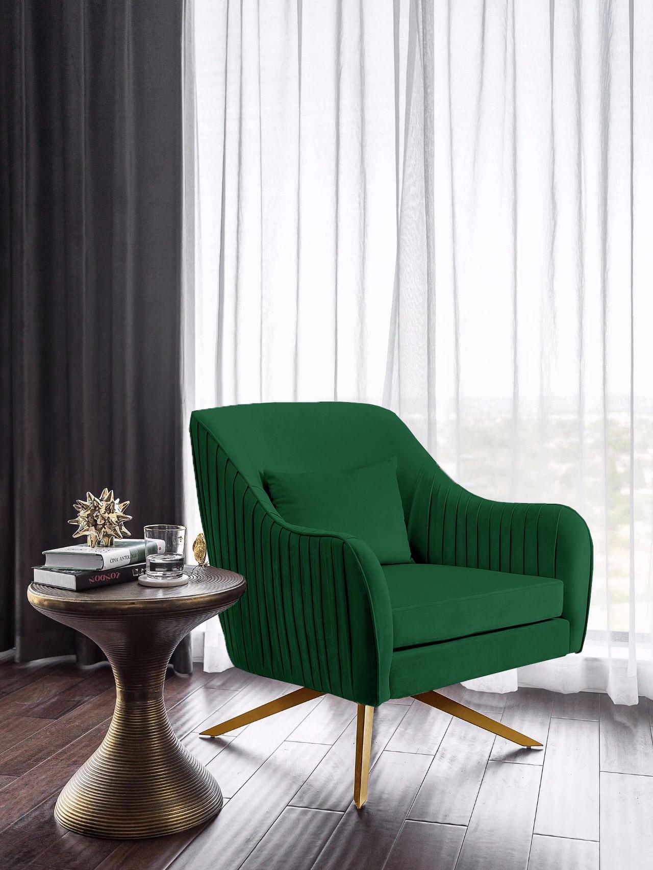 

    
 Shop  Glam Green Velvet Swivel Chair Set 2Pcs PALOMA 585Green Meridian Contemporary
