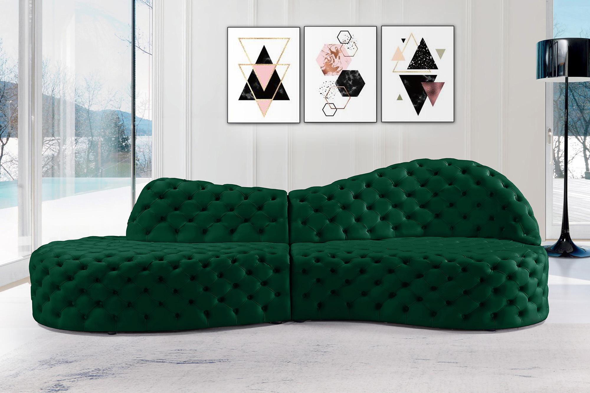 

        
753359804750Glam Green Velvet Tufted Sectional Sofa ROYAL 654Green Meridian Contemporary
