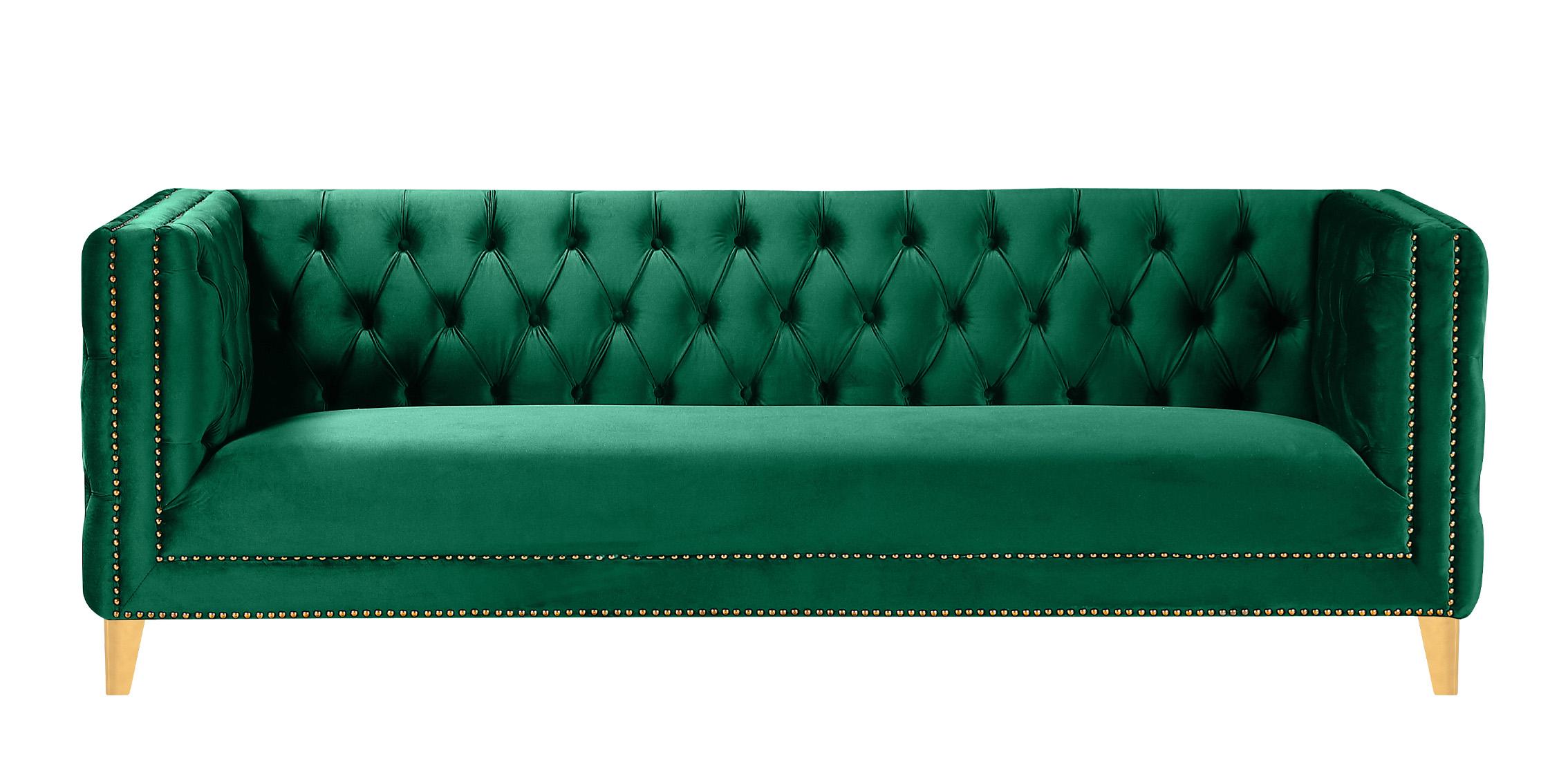 

    
Glam Green Velvet Sofa MICHELLE 652Green-S Meridian Contemporary Modern

