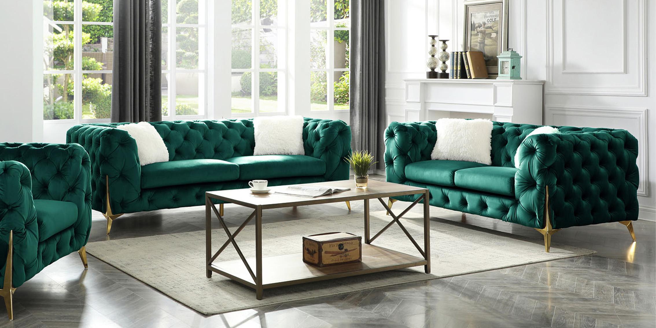 

        
Galaxy Home Furniture MODERNO Sofa Set Green Fabric 808857768919
