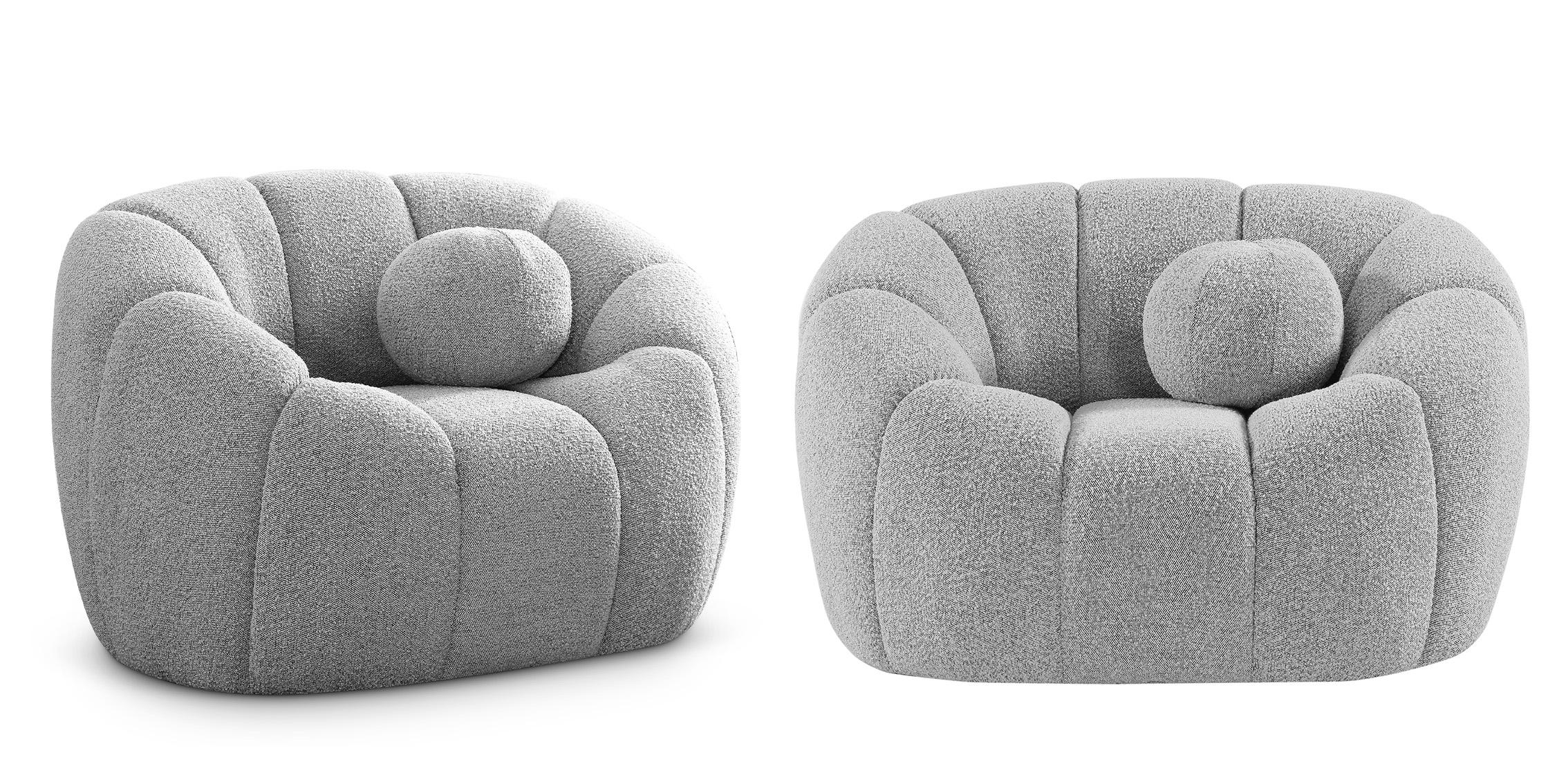 

        
Meridian Furniture ELIJAH 644Grey-C Arm Chair Set Gray Boucle Fabric 094308268040
