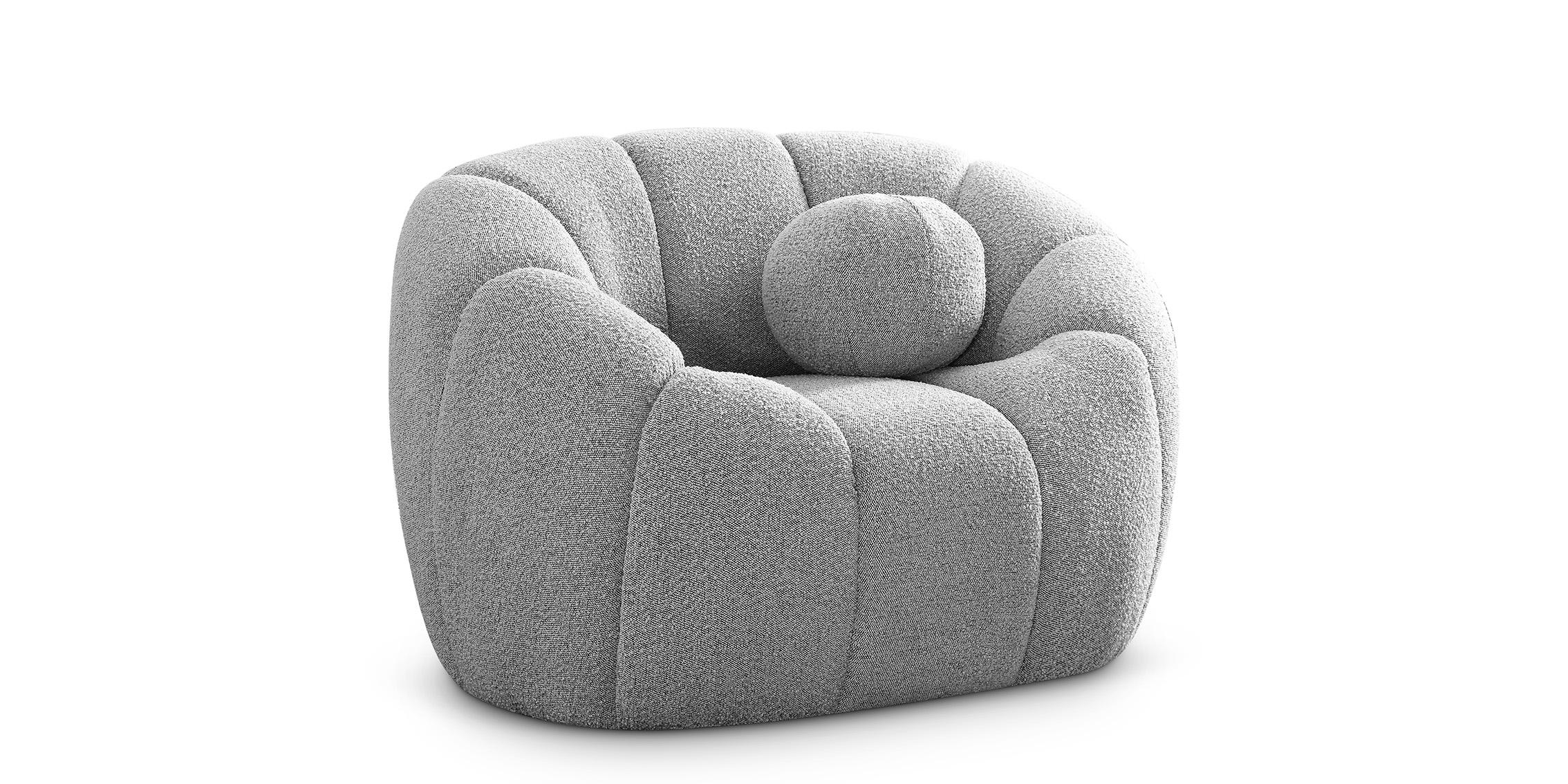 

    
 Order  Glam Grey Boucle Channel Tufted Sofa Set 3Pcs  ELIJAH 644Grey Meridian Modern
