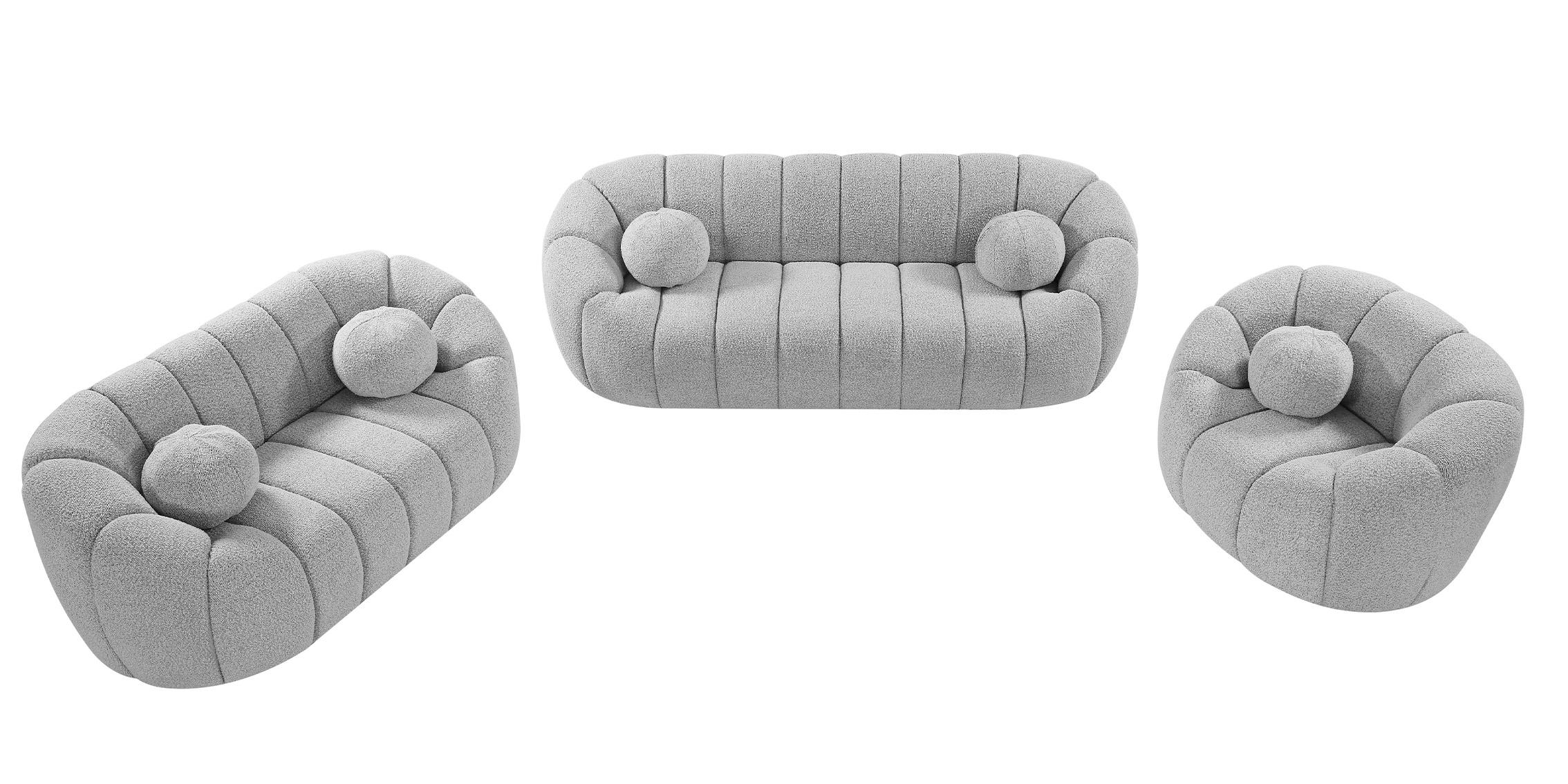 

    
Meridian Furniture ELIJAH 644Grey Sofa Set Gray 644Grey-S-Set-3
