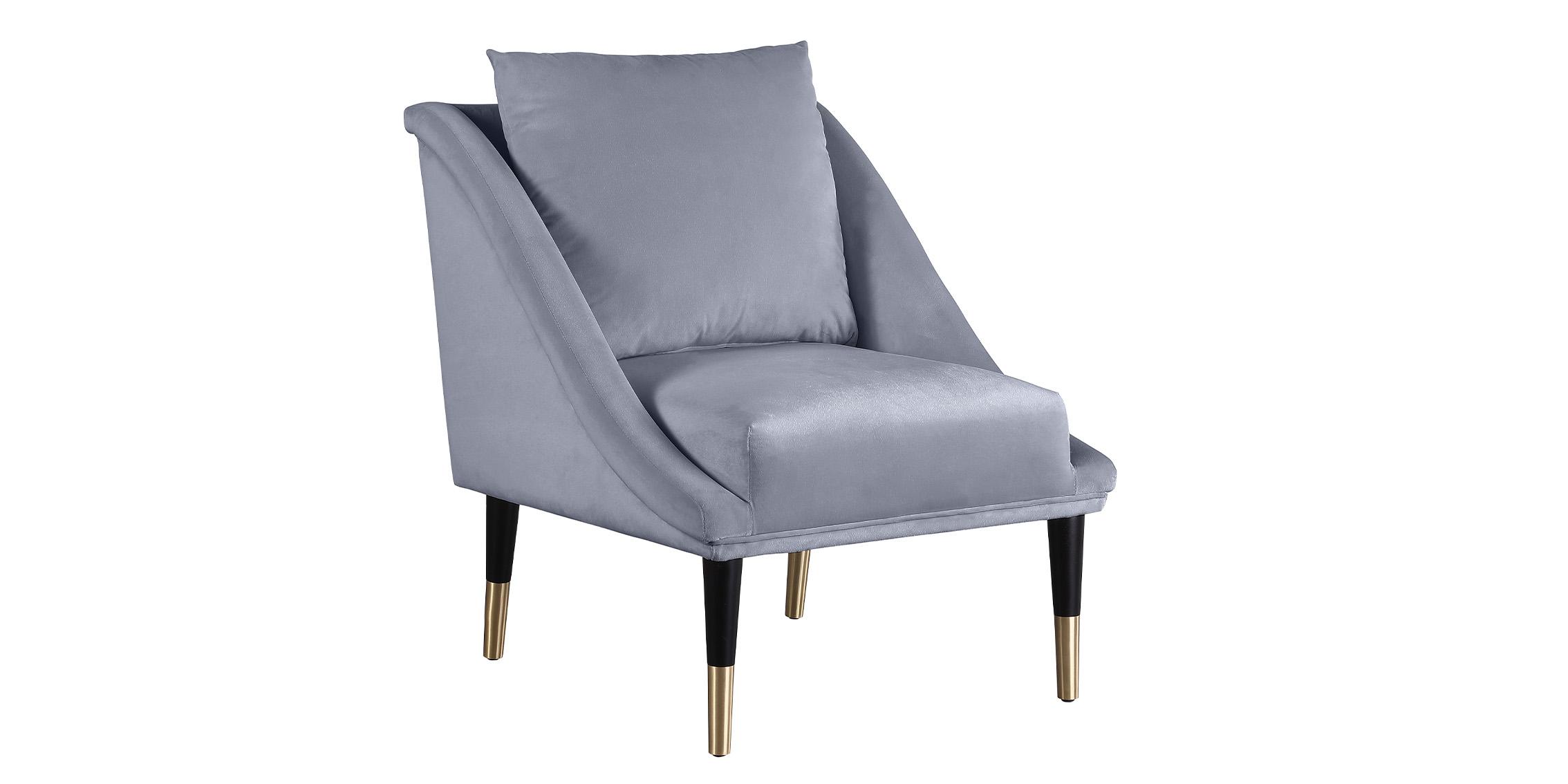 Contemporary, Modern Accent Chair ELEGANTE 517Grey-C 517Grey-C in Gray Velvet