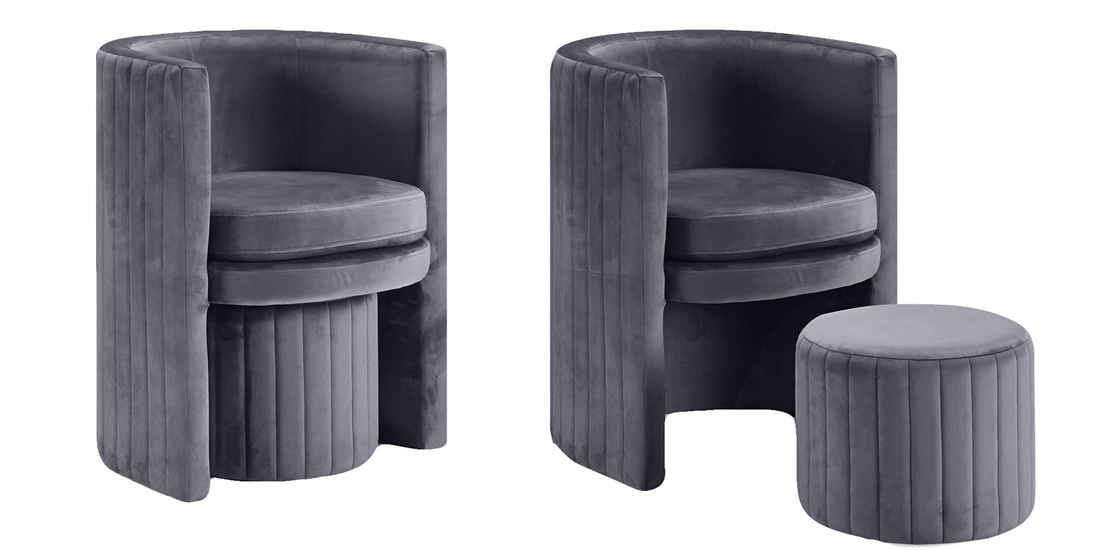 

    
Meridian Furniture SELENA 555Grey Arm Chair Set Gray 555Grey-Set-4
