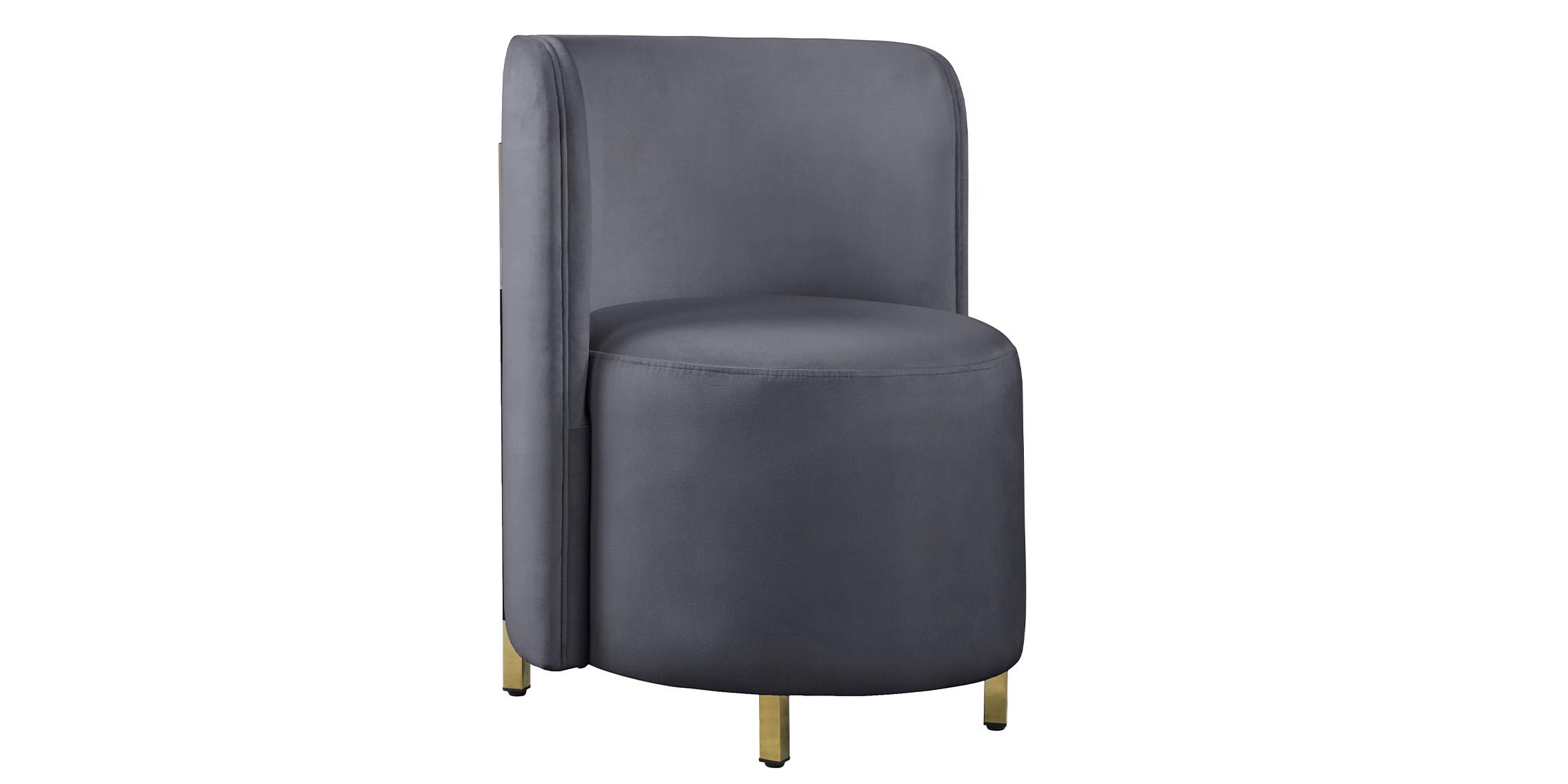 Contemporary, Modern Accent Chair ROTUNDA 518Grey-C 518Grey-C in Gray Velvet