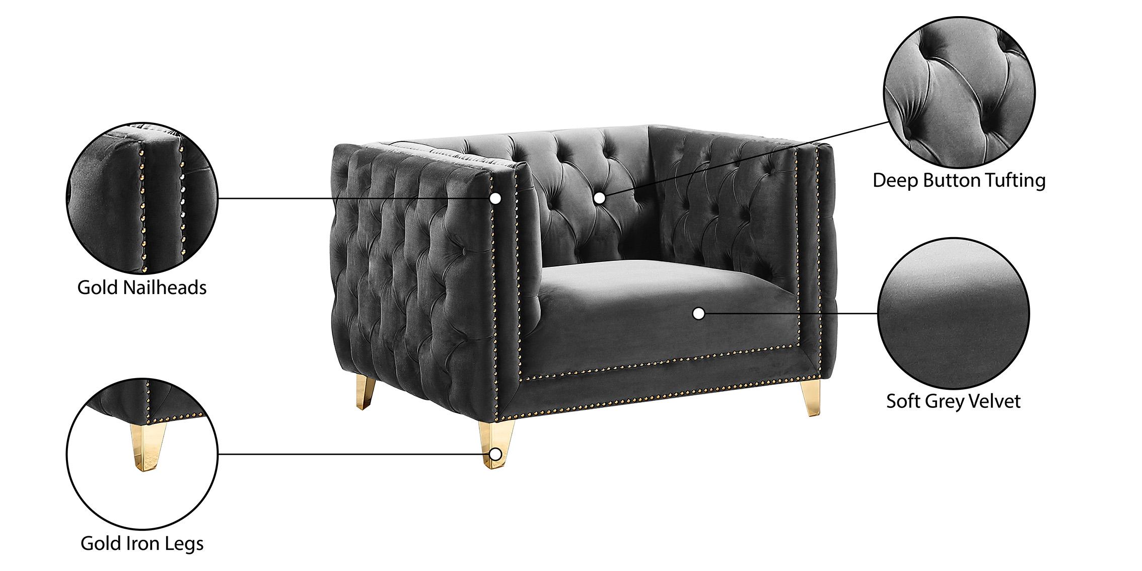 

        
Meridian Furniture MICHELLE 652Grey-C Arm Chair Gray Velvet 753359804460
