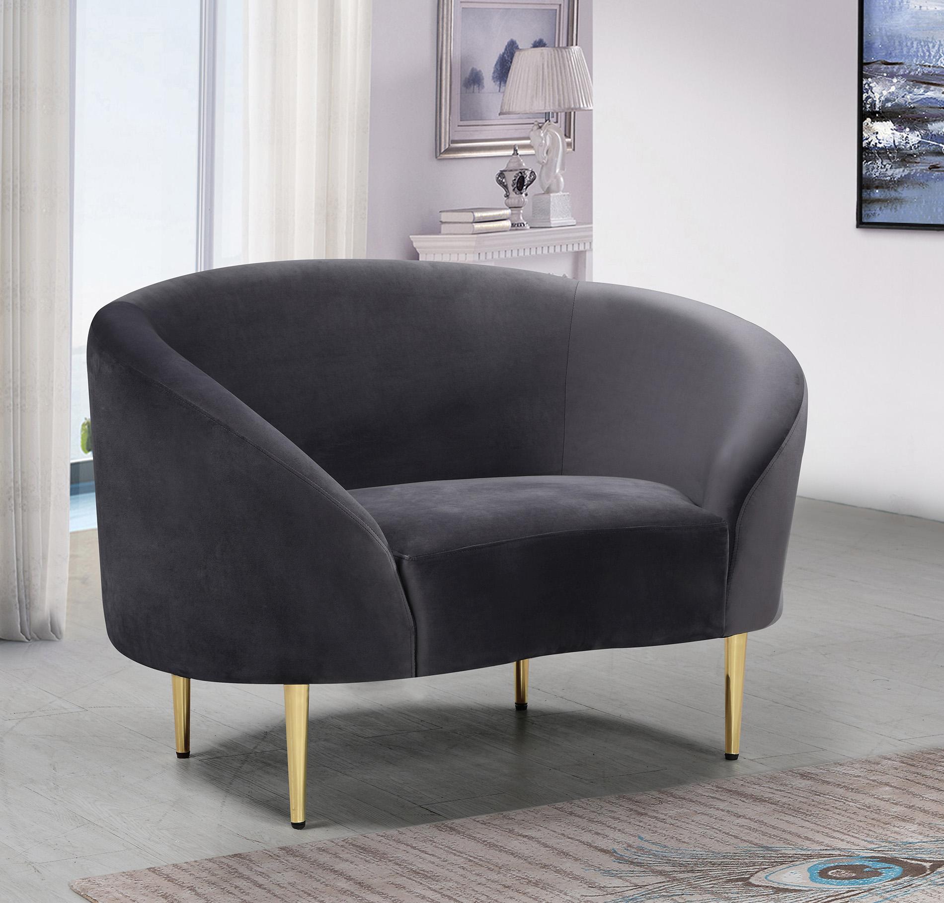 

    
Glam Grey Velvet Arm Chair RITZ 659Grey-C Meridian Contemporary Modern
