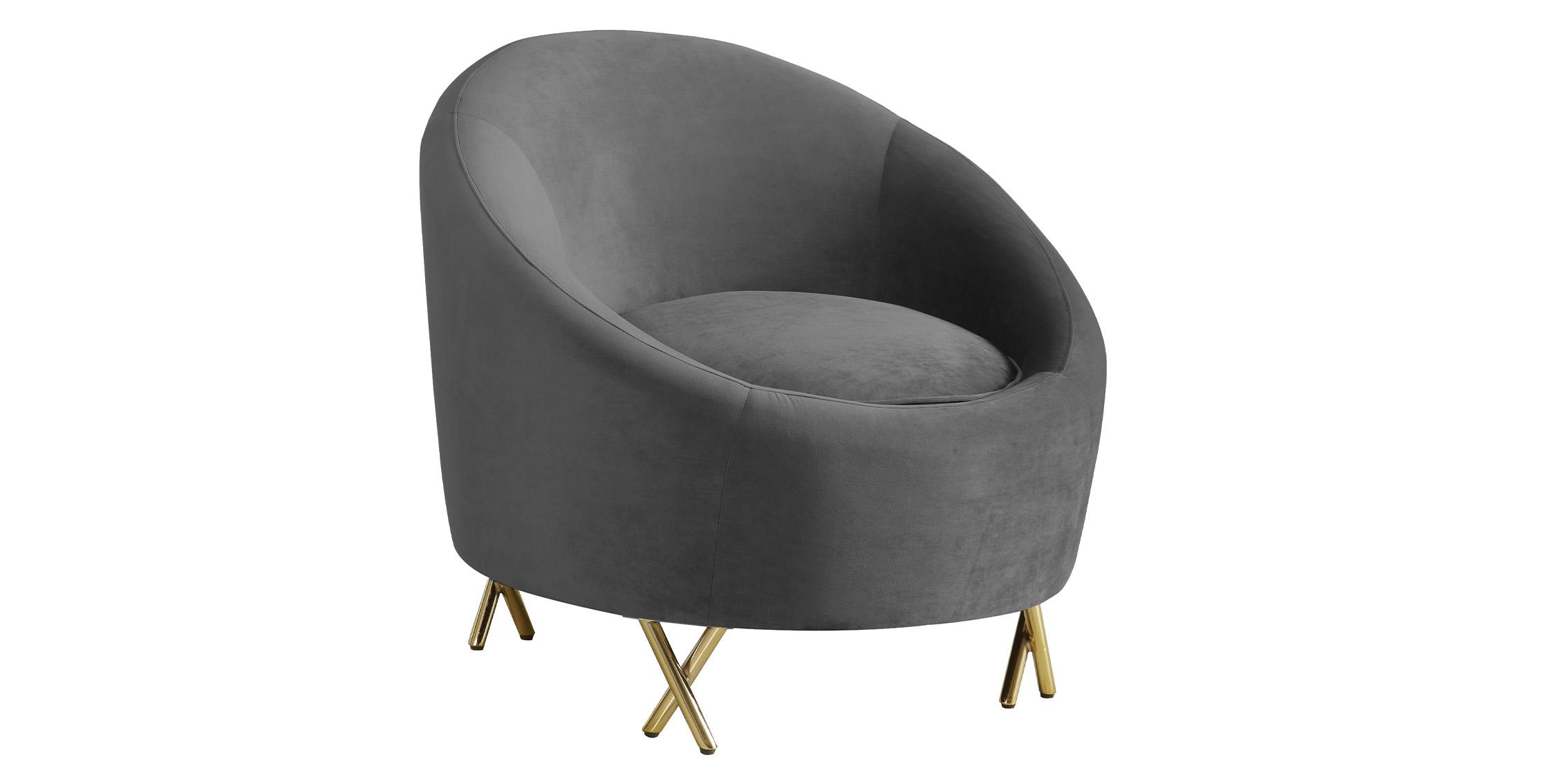 

    
Glam Grey Velvet Arm Chair SERPENTINE 679Grey-C Meridian Contemporary Modern
