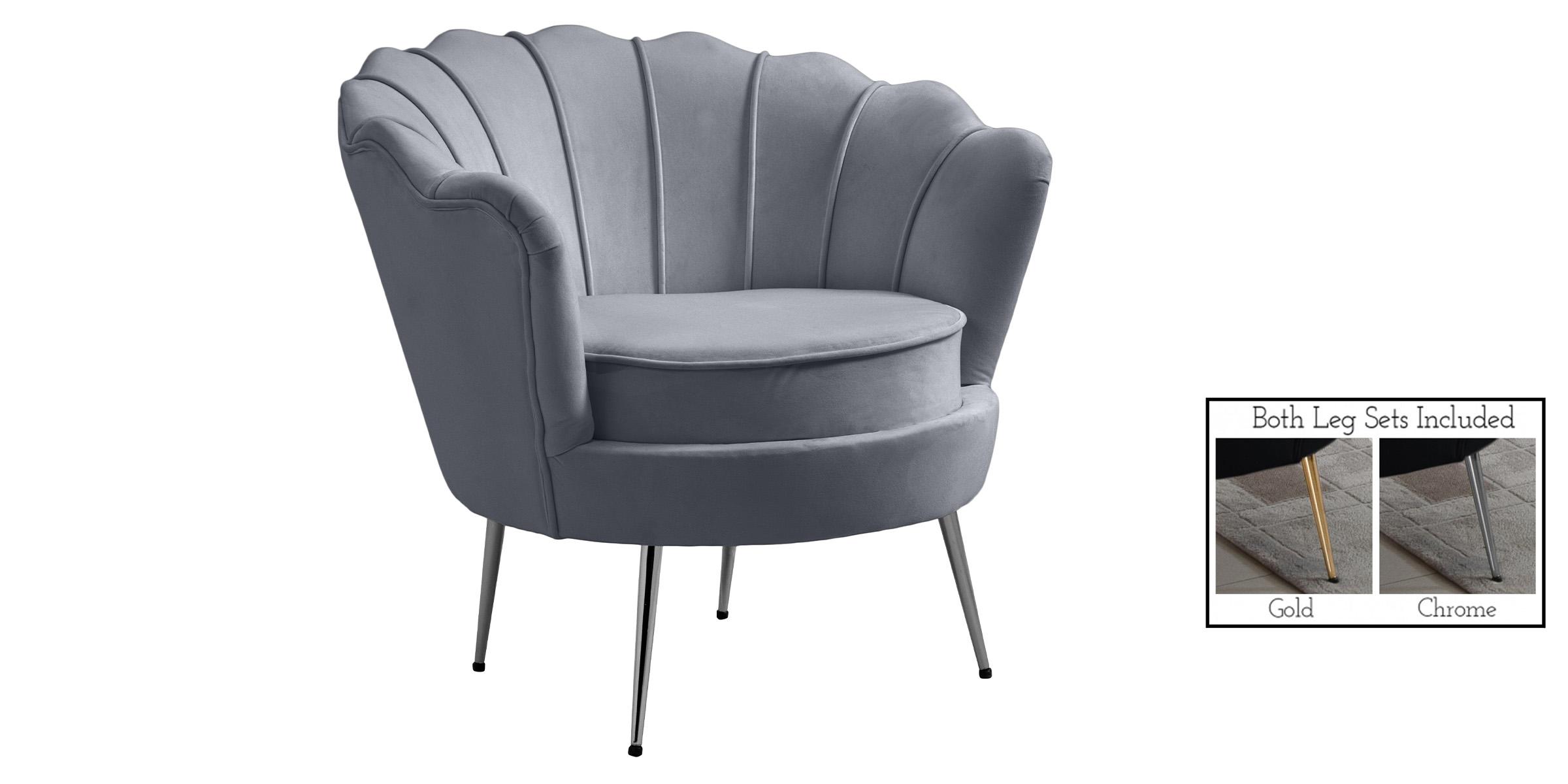 Contemporary, Modern Arm Chair GARDENIA 684Grey 684Grey-C in Gray Velvet