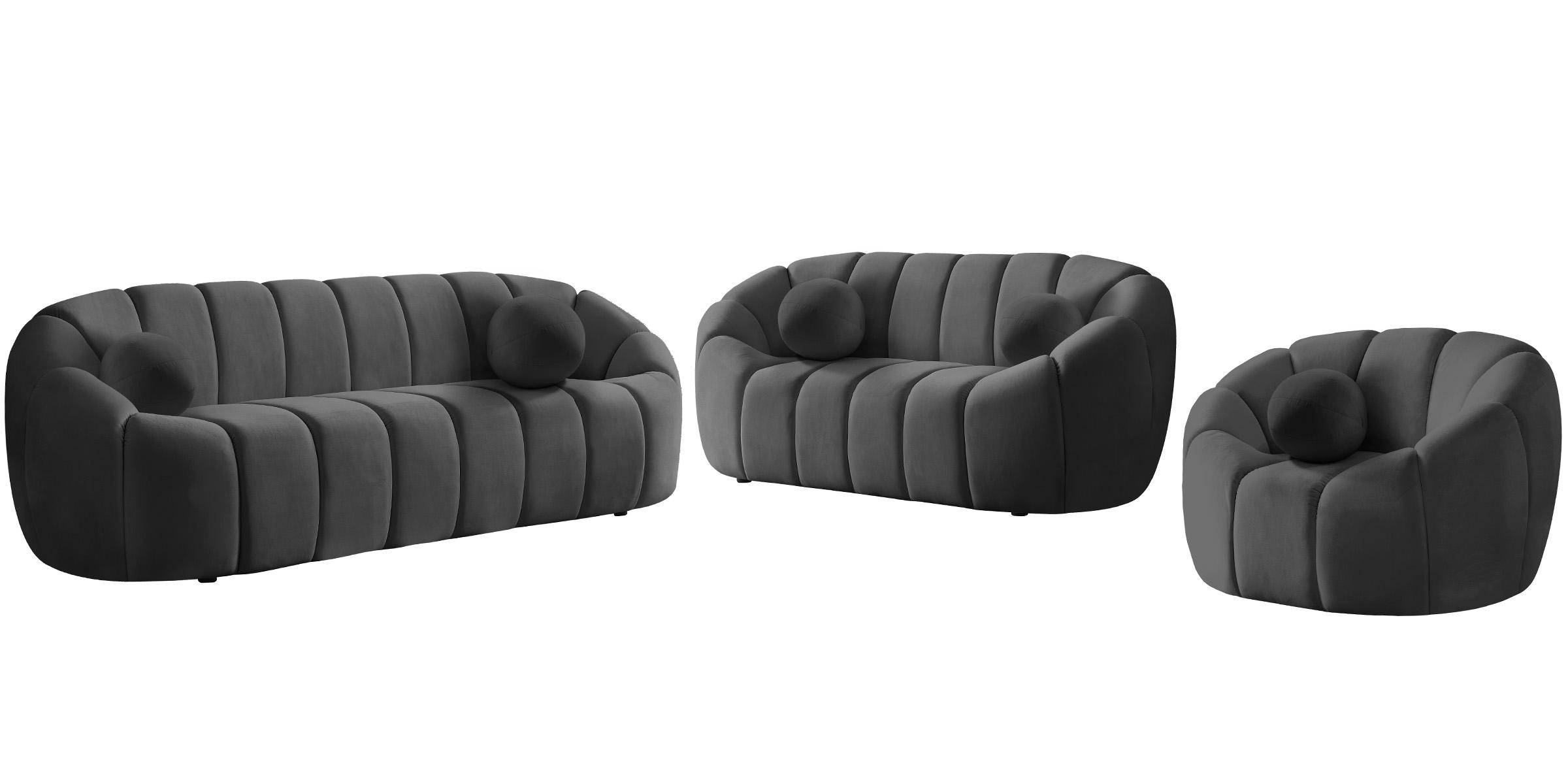 

        
Meridian Furniture ELIJAH 613Grey Arm Chairs Gray Velvet 094308255699
