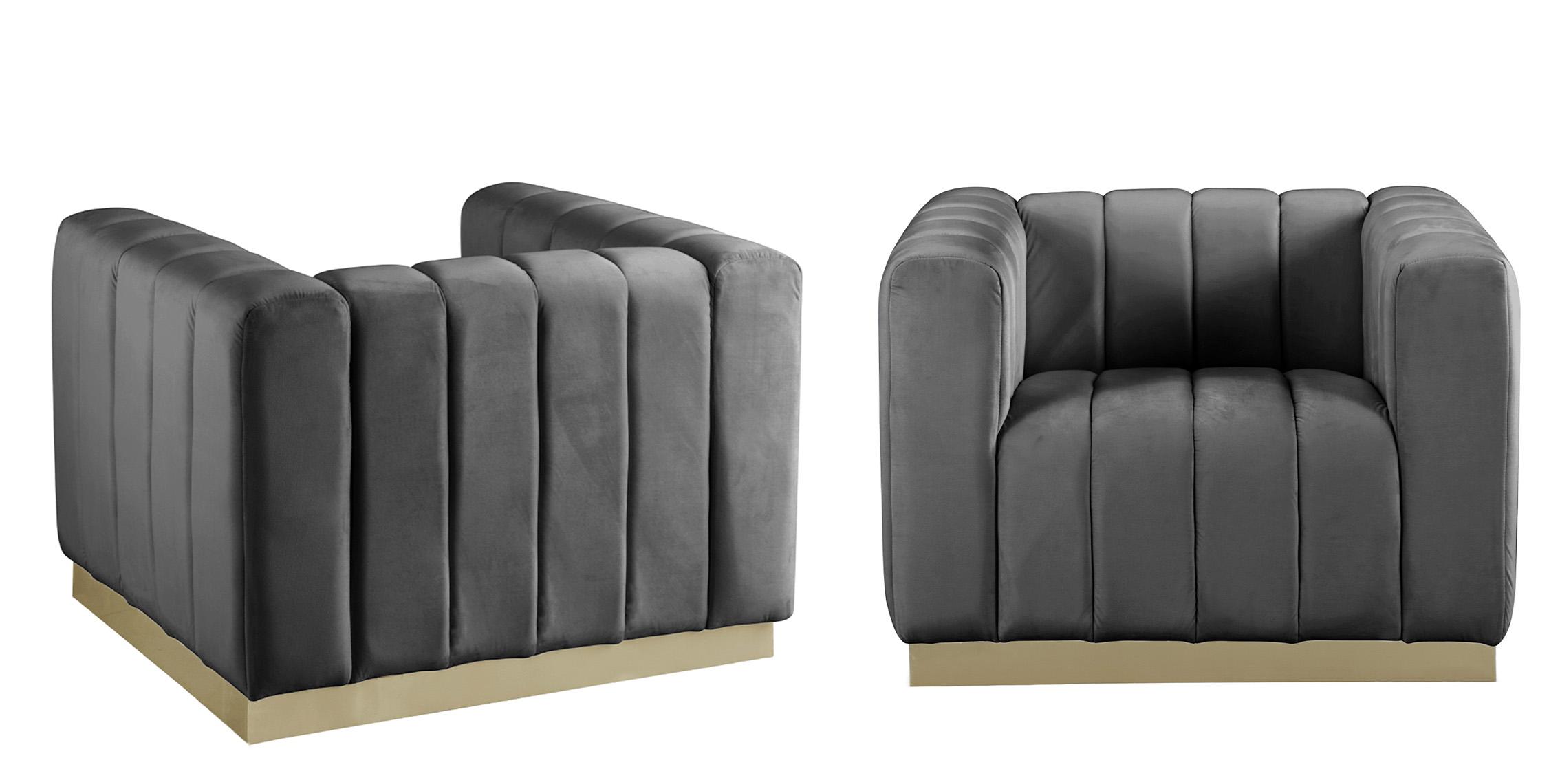 

    
603Grey-C Glam Grey Velvet Channel Tufted Chair MARLON 603Grey-C Meridian Modern
