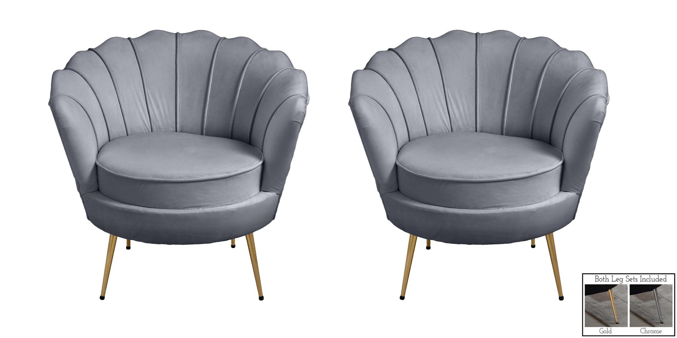 

        
Meridian Furniture GARDENIA 684Grey-Set Arm Chair Set Gray Velvet 094308257198
