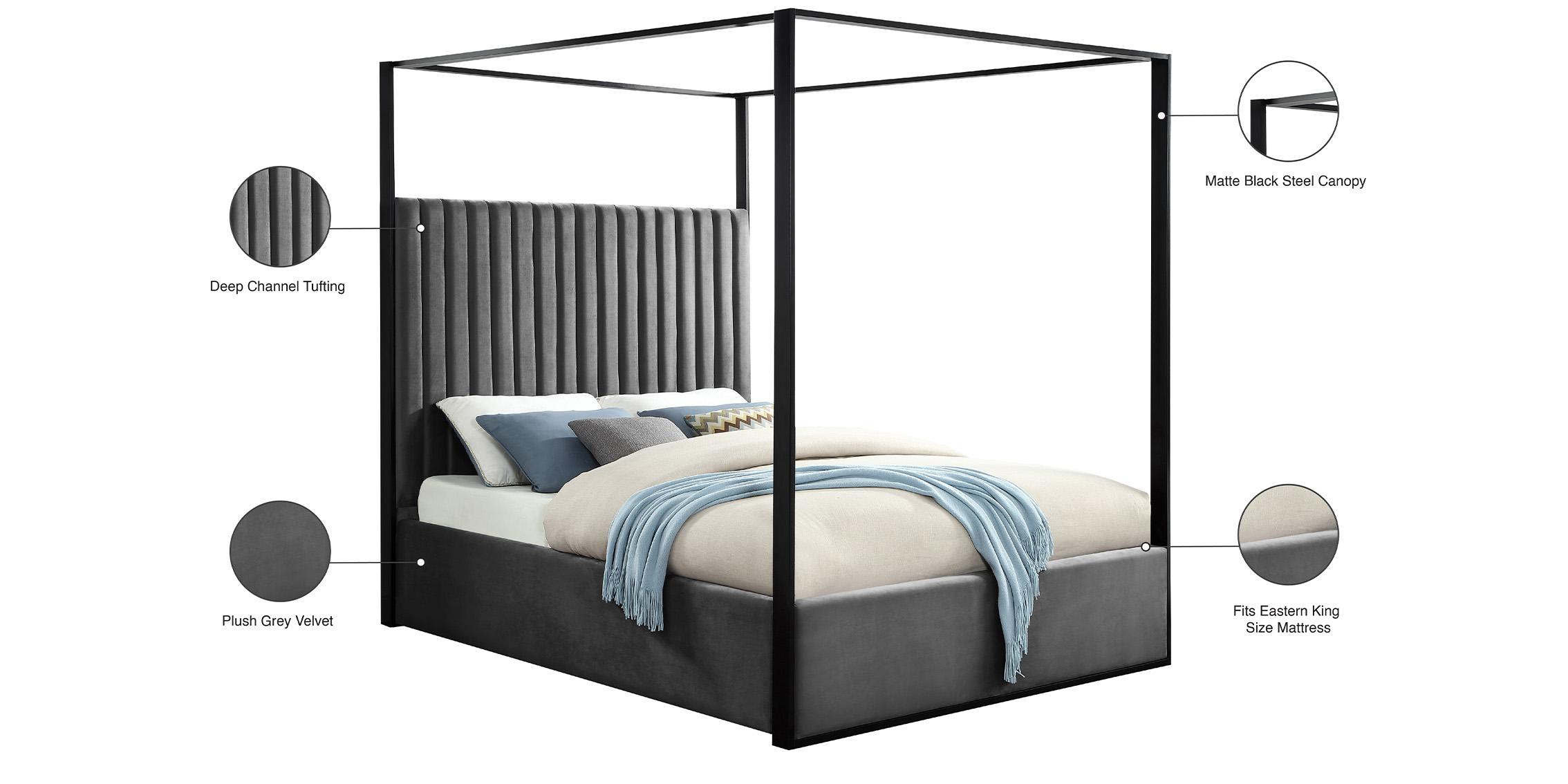 

    
JaxGrey-K Meridian Furniture Canopy Bed
