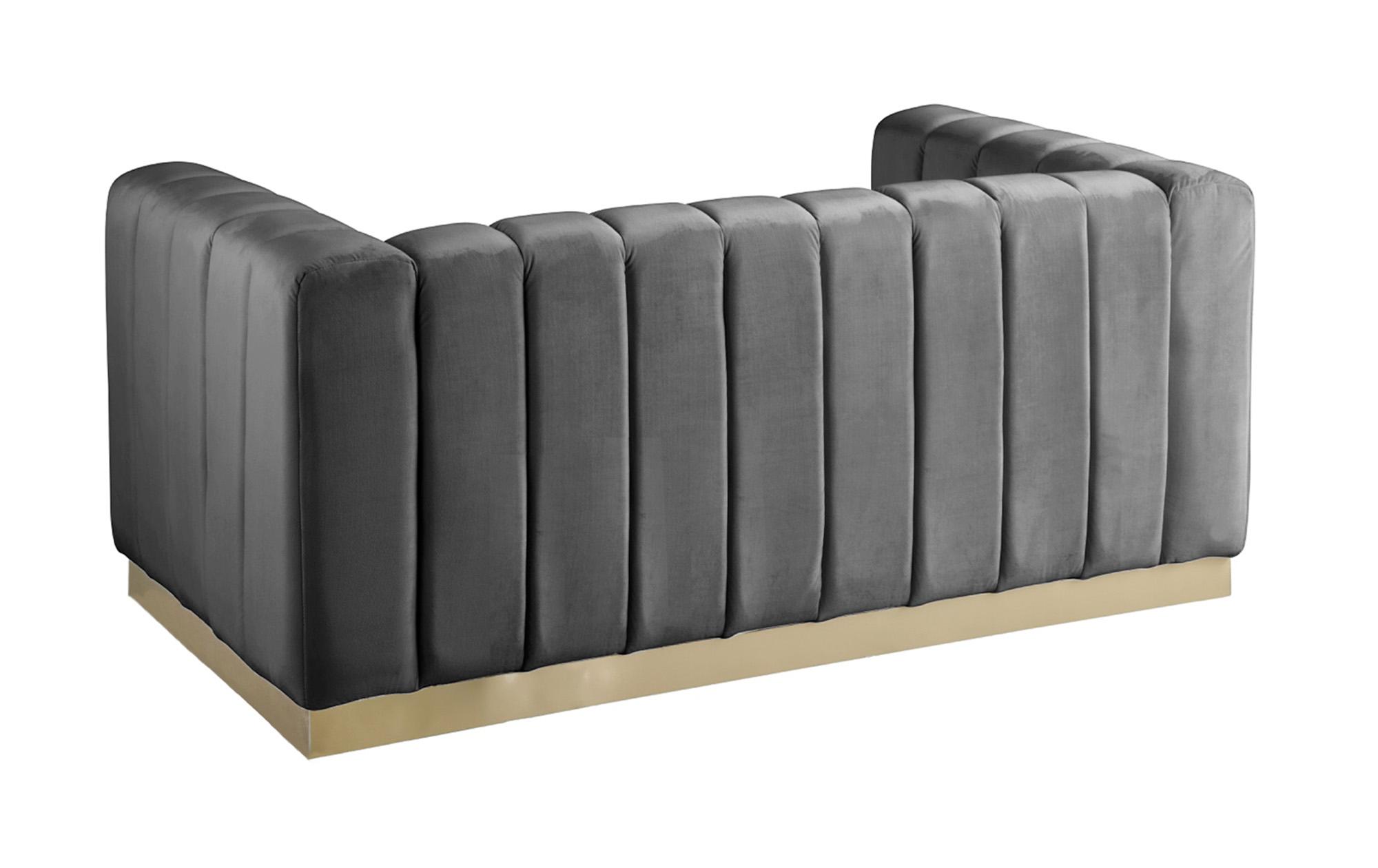 

    
Meridian Furniture MARLON 603Grey-L Loveseat Gray/Gold 603Grey-L
