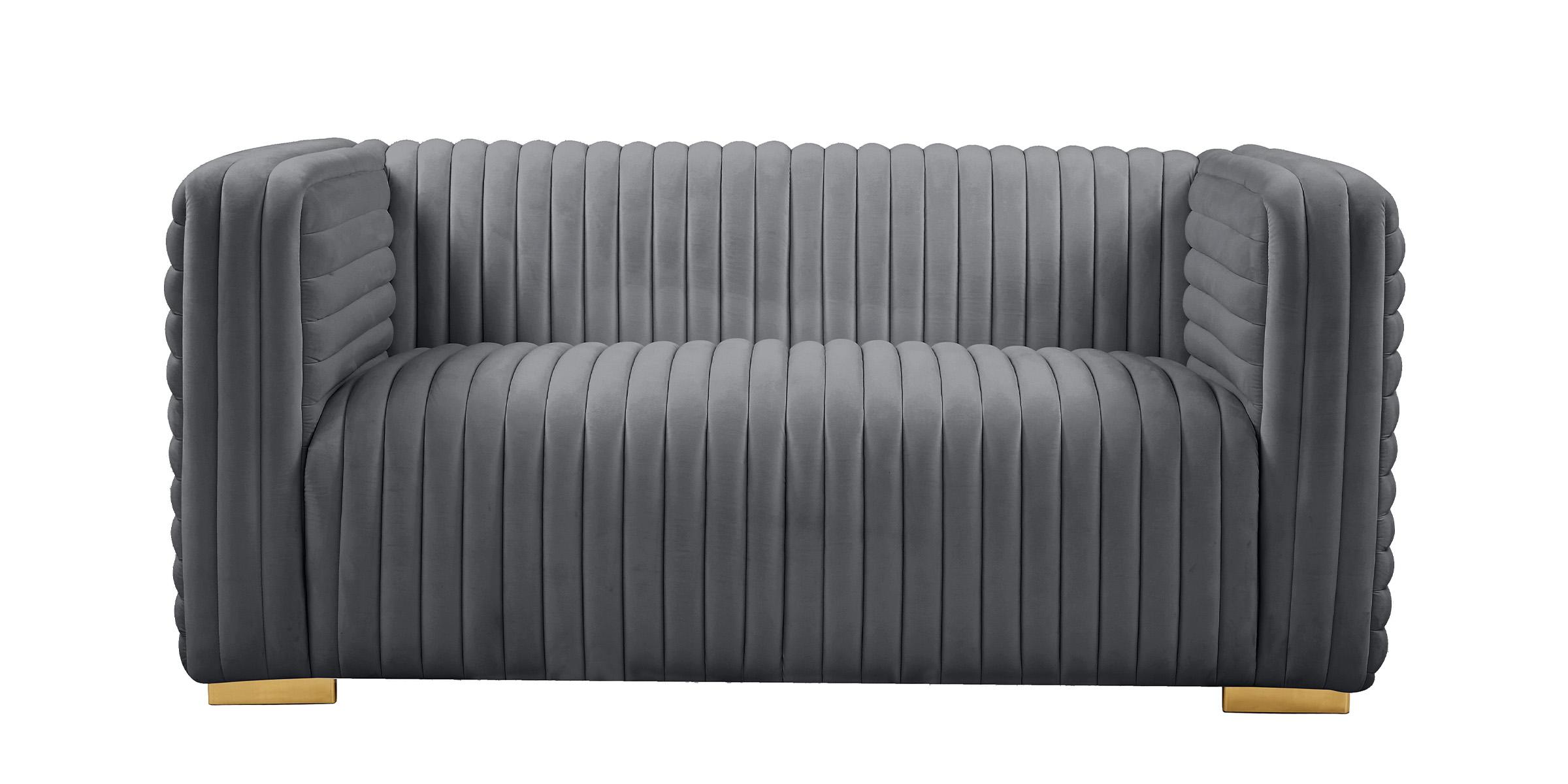

        
094308256061Glam GREY Velvet Channel Tufted Sofa Set 3Pcs Ravish 640Grey-S Meridian Modern
