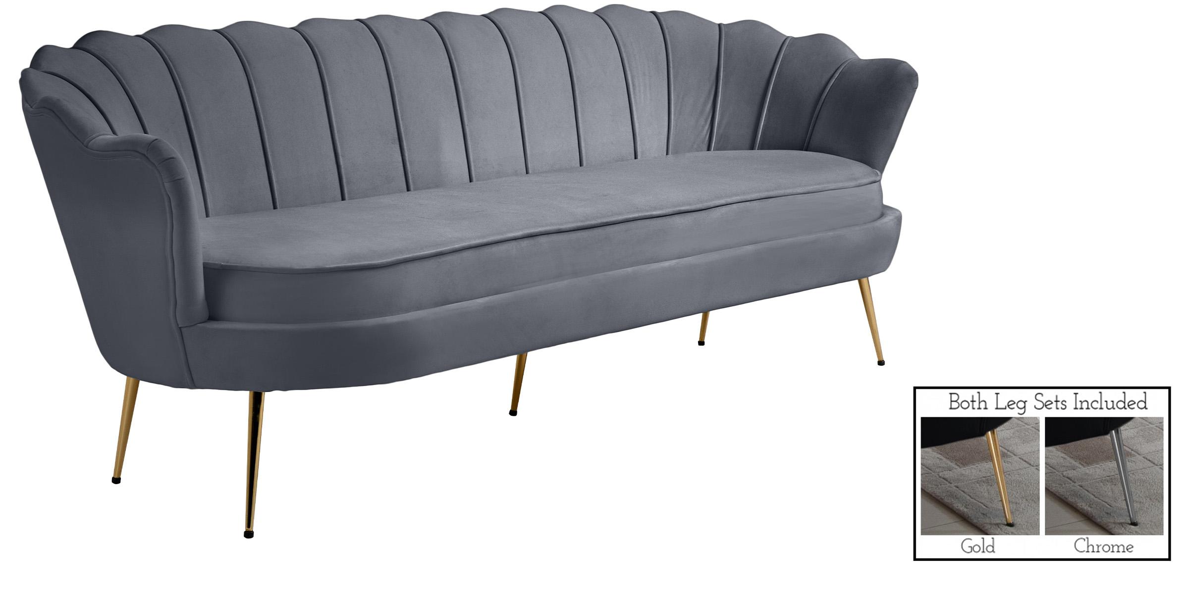 Contemporary, Modern Sofa GARDENIA 684Grey 684Grey-S in Gray Velvet
