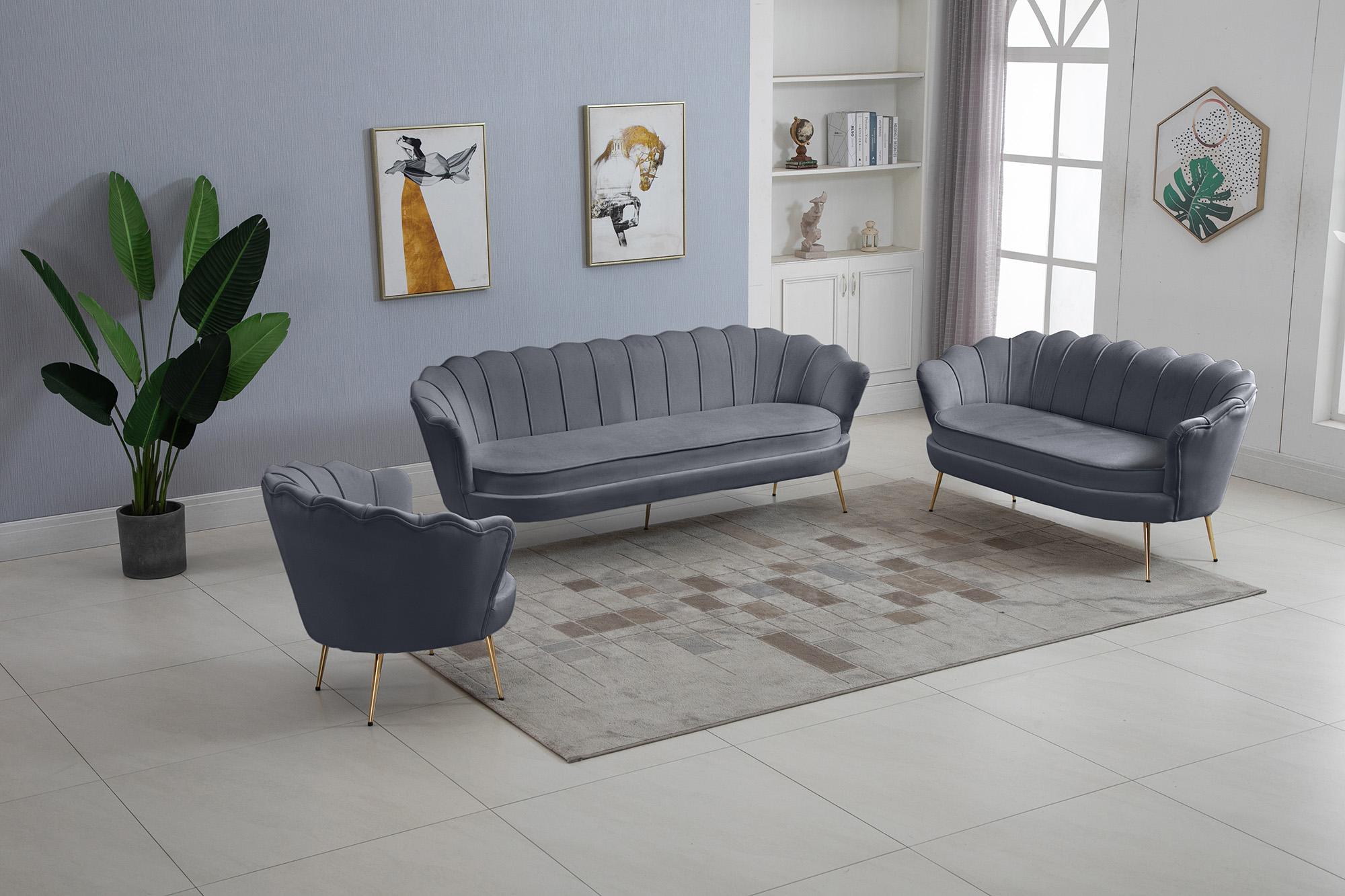 

        
Meridian Furniture GARDENIA 684Grey Sofa Set Gray Velvet 094308257174
