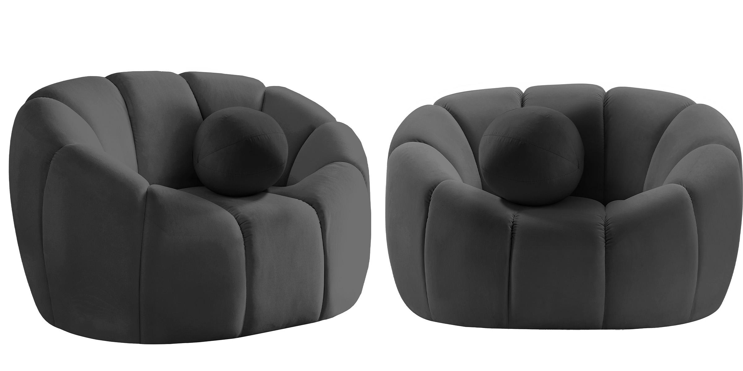 

    
 Shop  Glam GREY Velvet Channel Tufted Sofa Set 3Pcs ELIJAH 613Grey-S Meridian Modern
