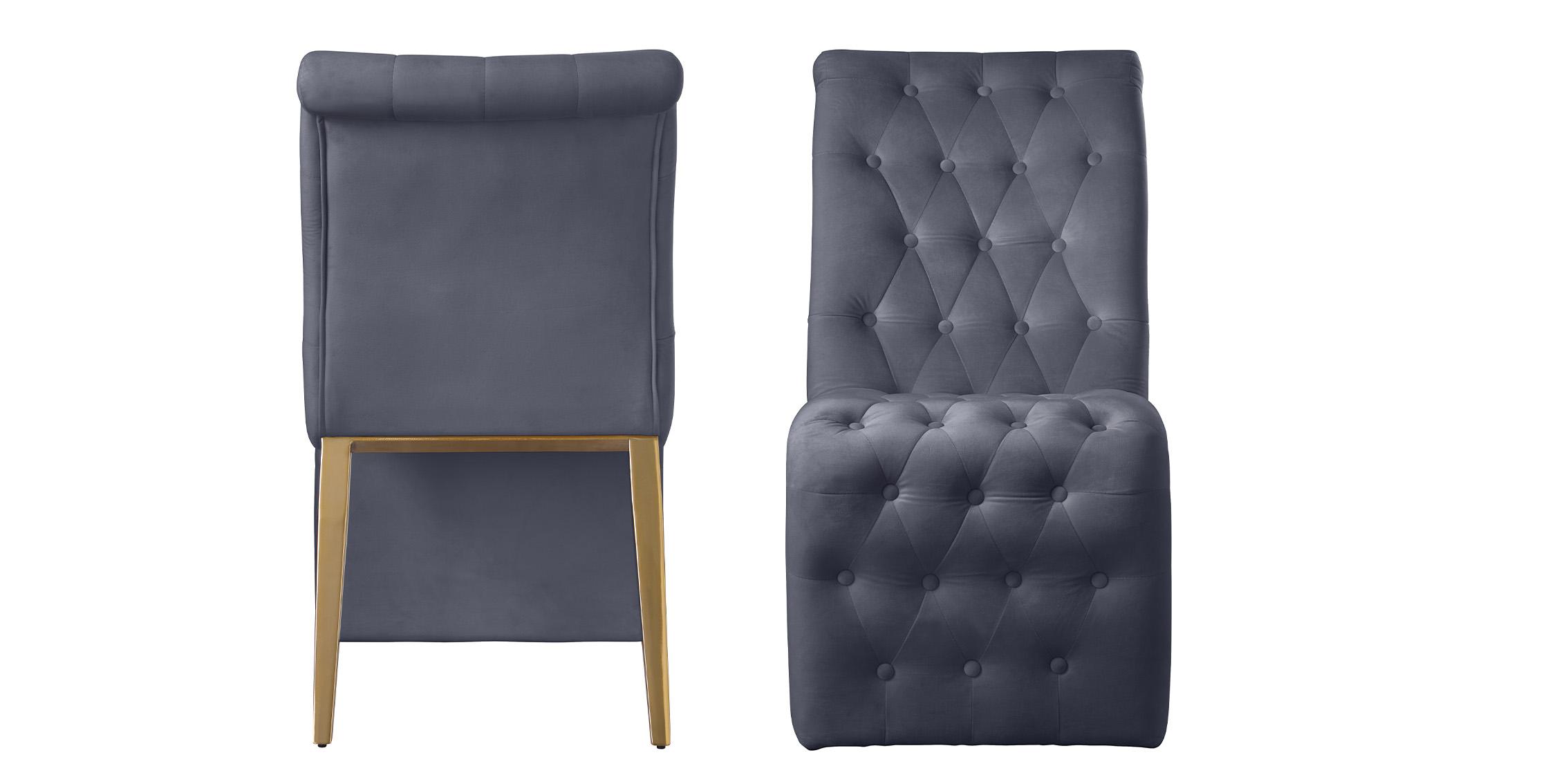 

        
Meridian Furniture CURVE 920Grey-C Dining Chair Set Gray/Gold Velvet 753359806969
