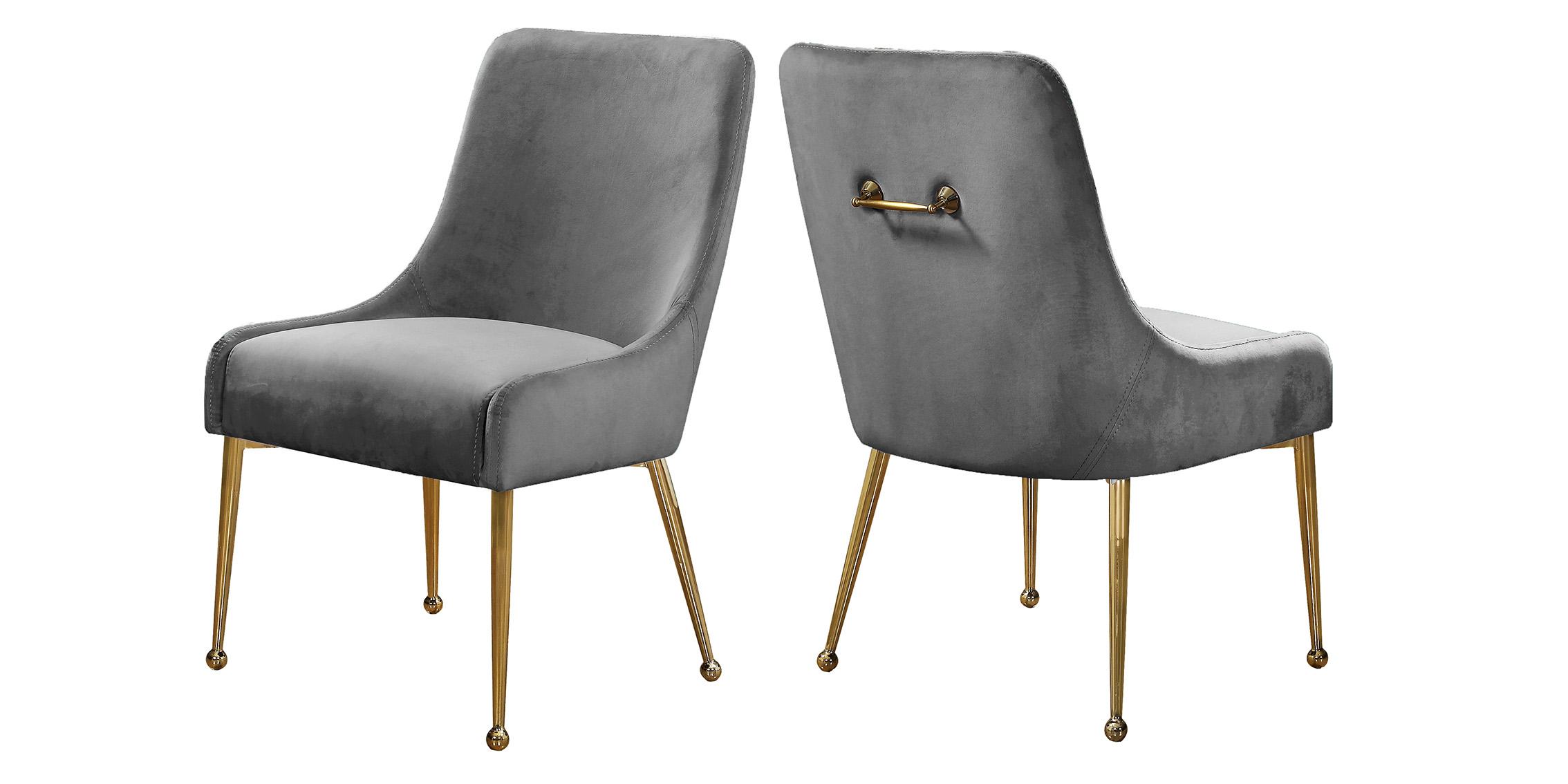 

    
Glam Grey Velvet Dining Chair Set 2Pcs OWEN 744Grey Meridian Contemporary
