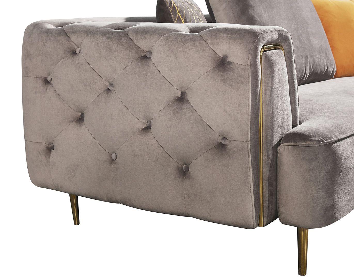 

    
Glam Grey Velvet Extra Long Sofa AE-D832-GR-4S American Eagle Contemporary
