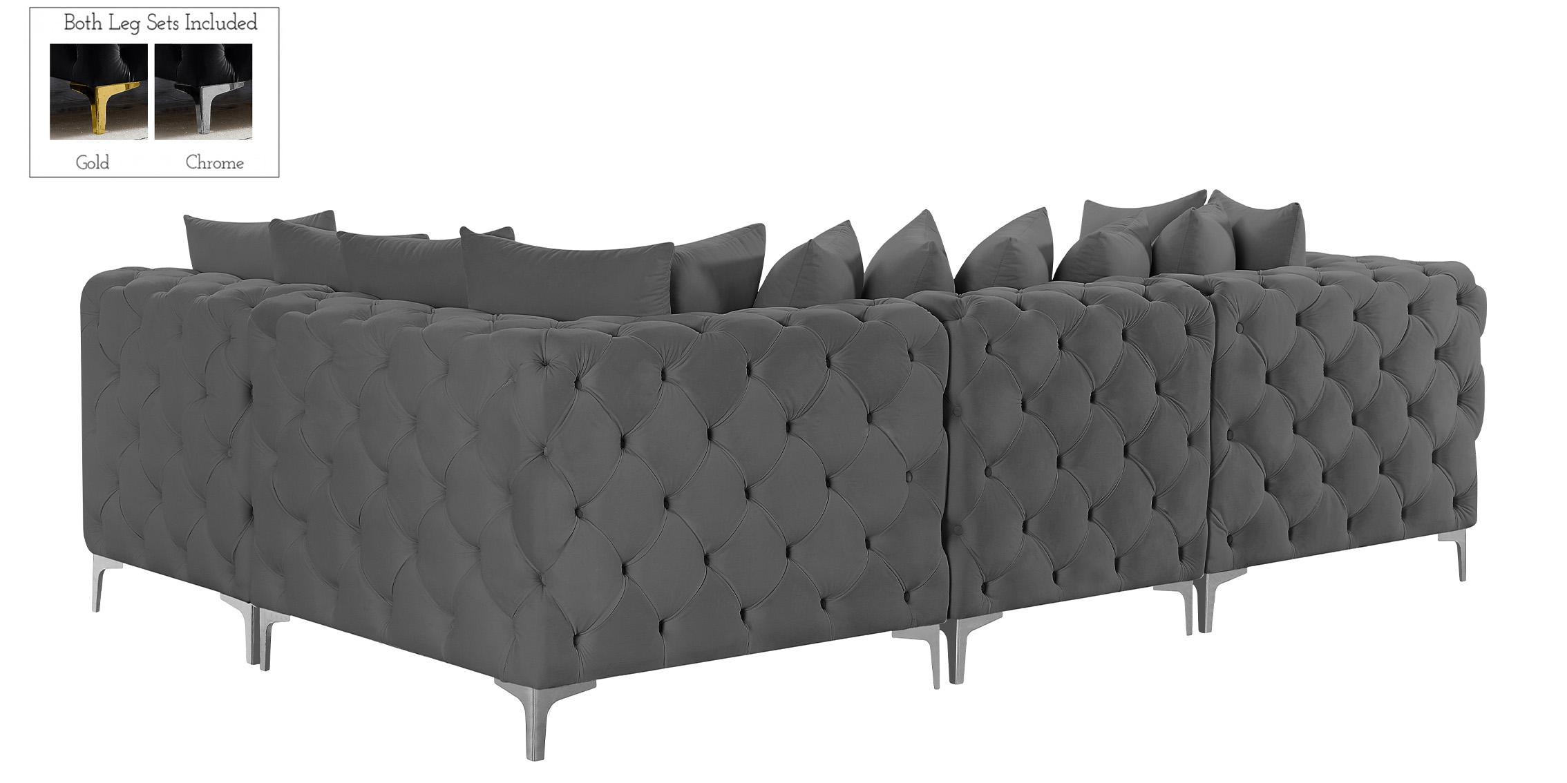 

        
Meridian Furniture TREMBLAY 686Grey-Sec4A Modular Sectional Sofa Gray Velvet 94308269580
