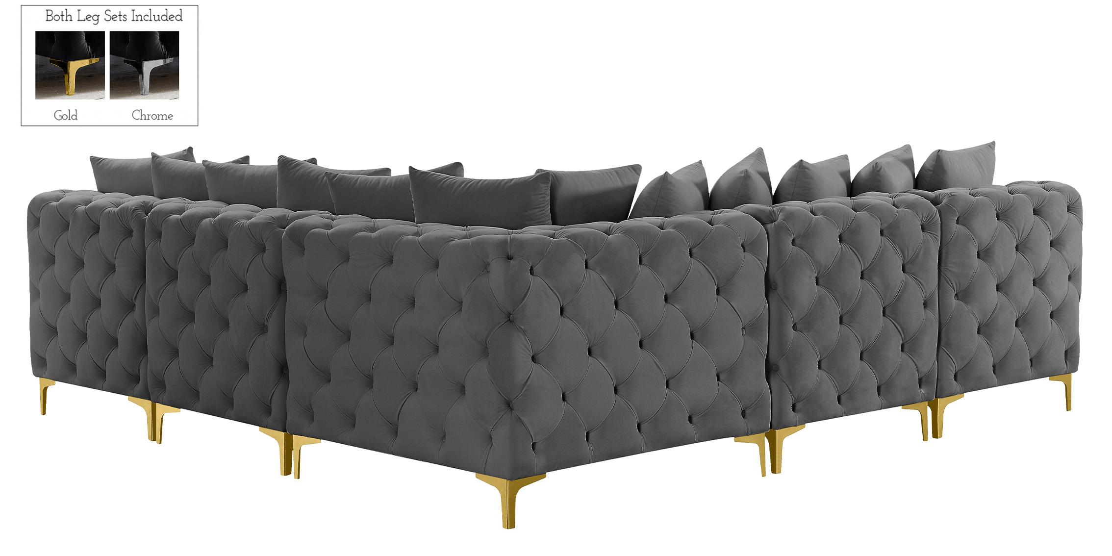 

        
Meridian Furniture TREMBLAY 686Grey-Sec5B Modular Sectional Sofa Gray Velvet 94308269665
