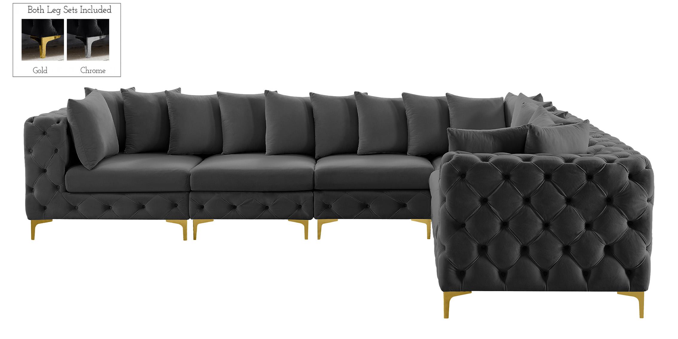 

        
Meridian Furniture TREMBLAY 686Grey-Sec6A Modular Sectional Sofa Gray Velvet 94308269740

