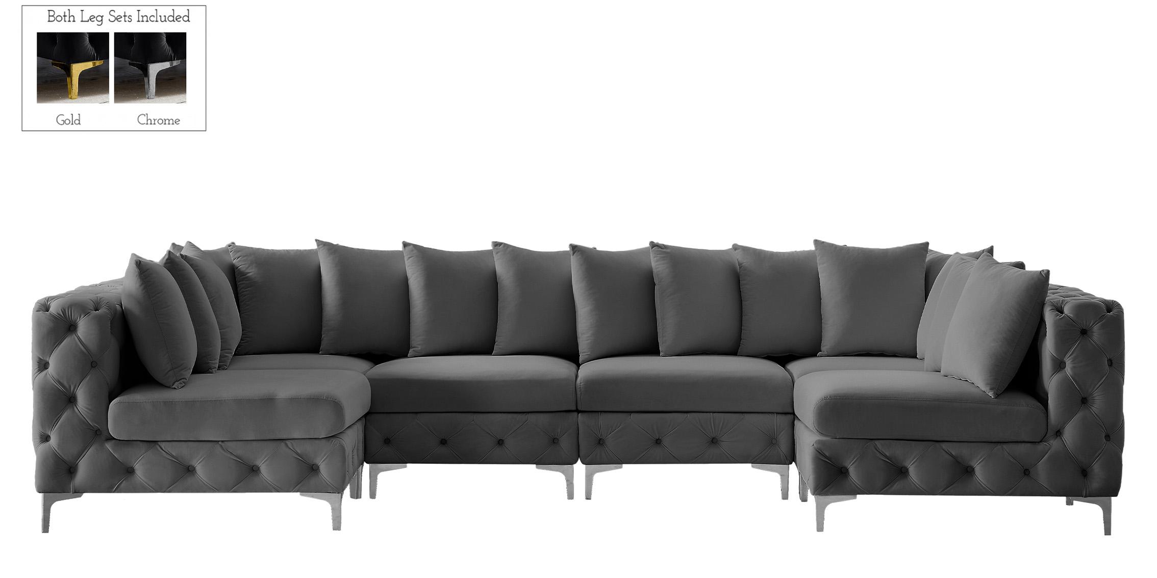 

        
Meridian Furniture TREMBLAY 686Grey-Sec6B Modular Sectional Sofa Gray Velvet 94308269788
