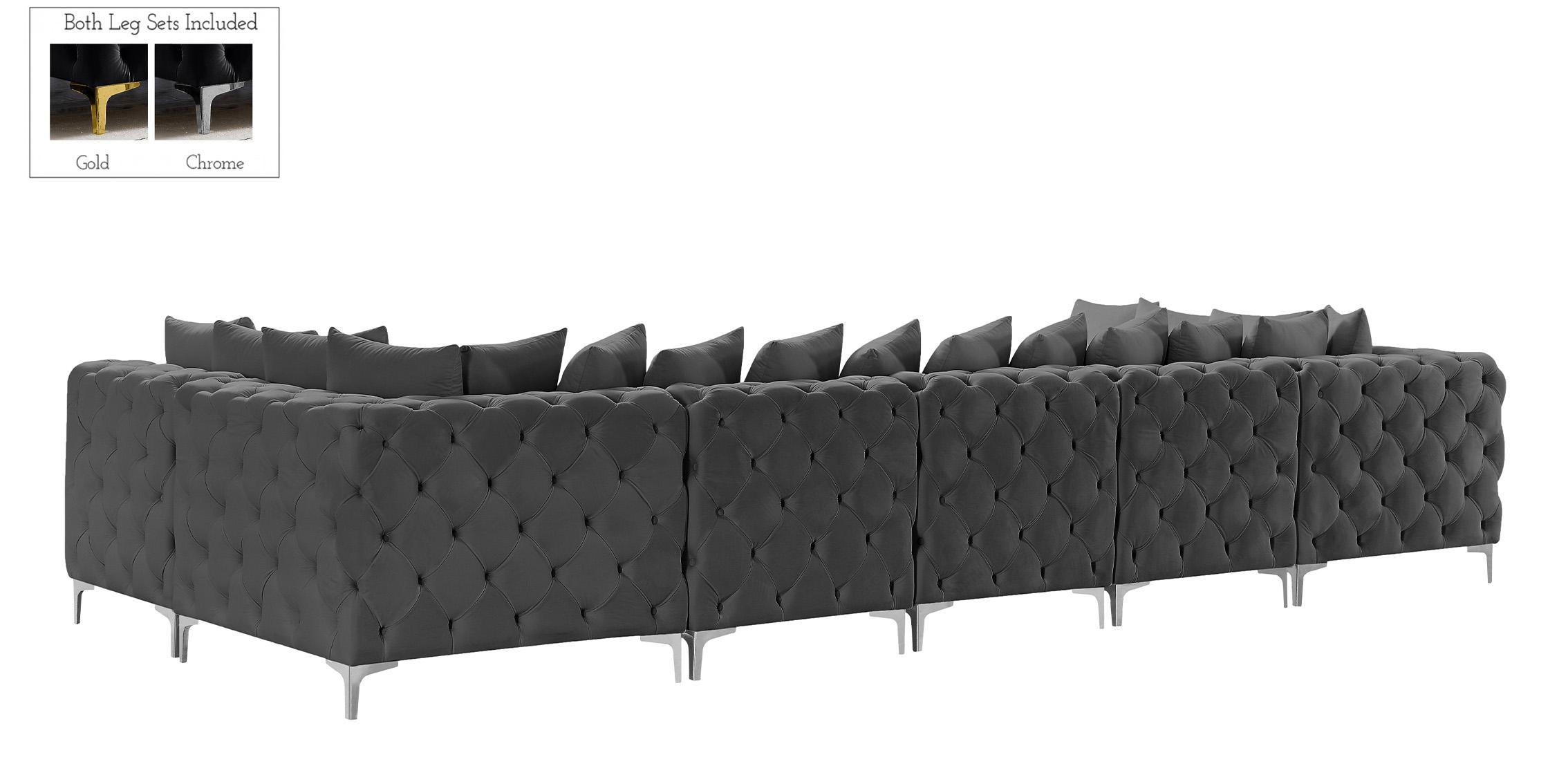 

        
Meridian Furniture TREMBLAY 686Grey-Sec7A Modular Sectional Sofa Gray Velvet 94308269825
