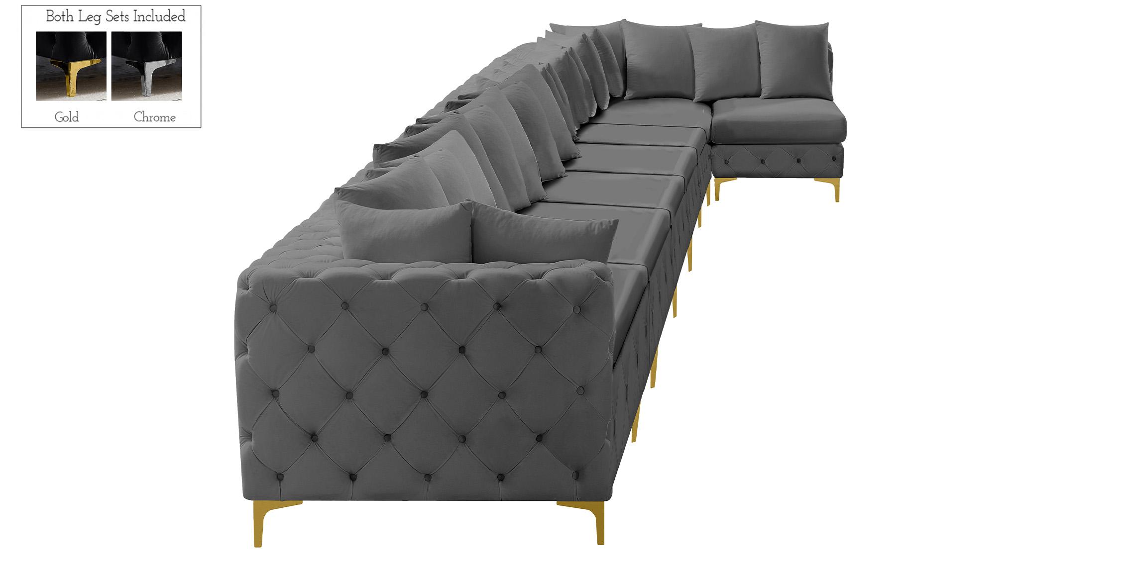 

        
Meridian Furniture TREMBLAY 686Grey-Sec8B Modular Sectional Sofa Gray Velvet 94308270067
