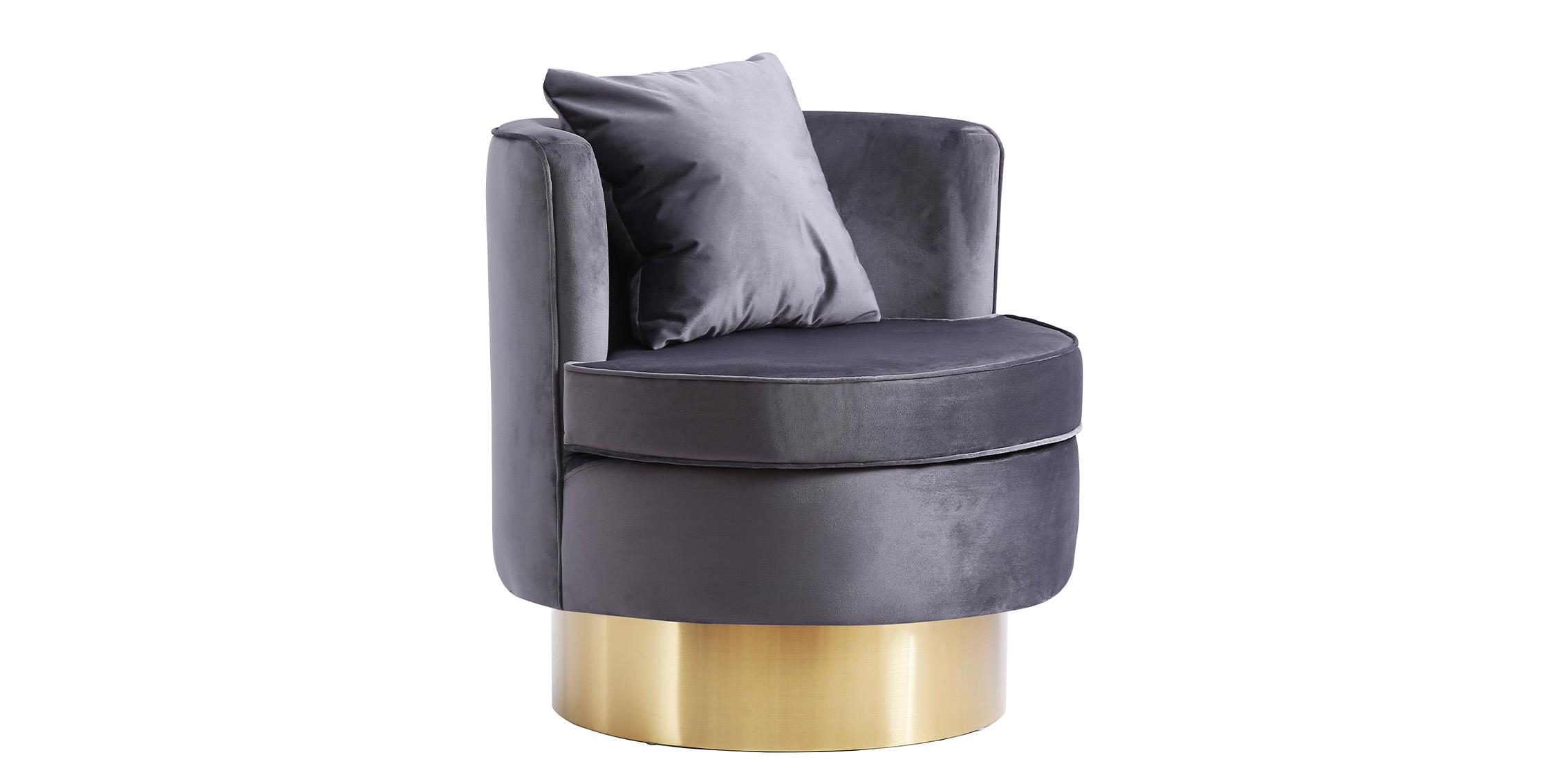 

    
Glam Grey Velvet Swivel Accent Chair 576Grey KENDRA Meridian Modern Contemporary
